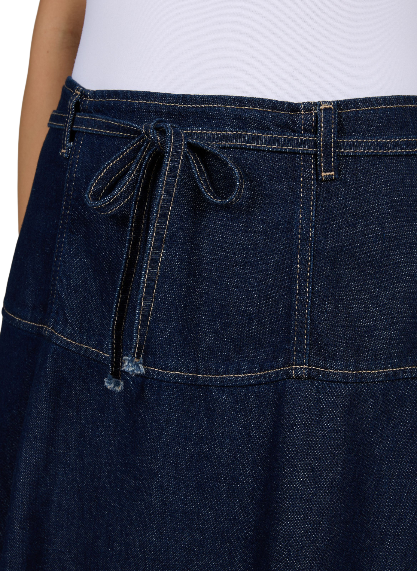 Flared denim skirt with belt SAMSOE SAMSOE Blue