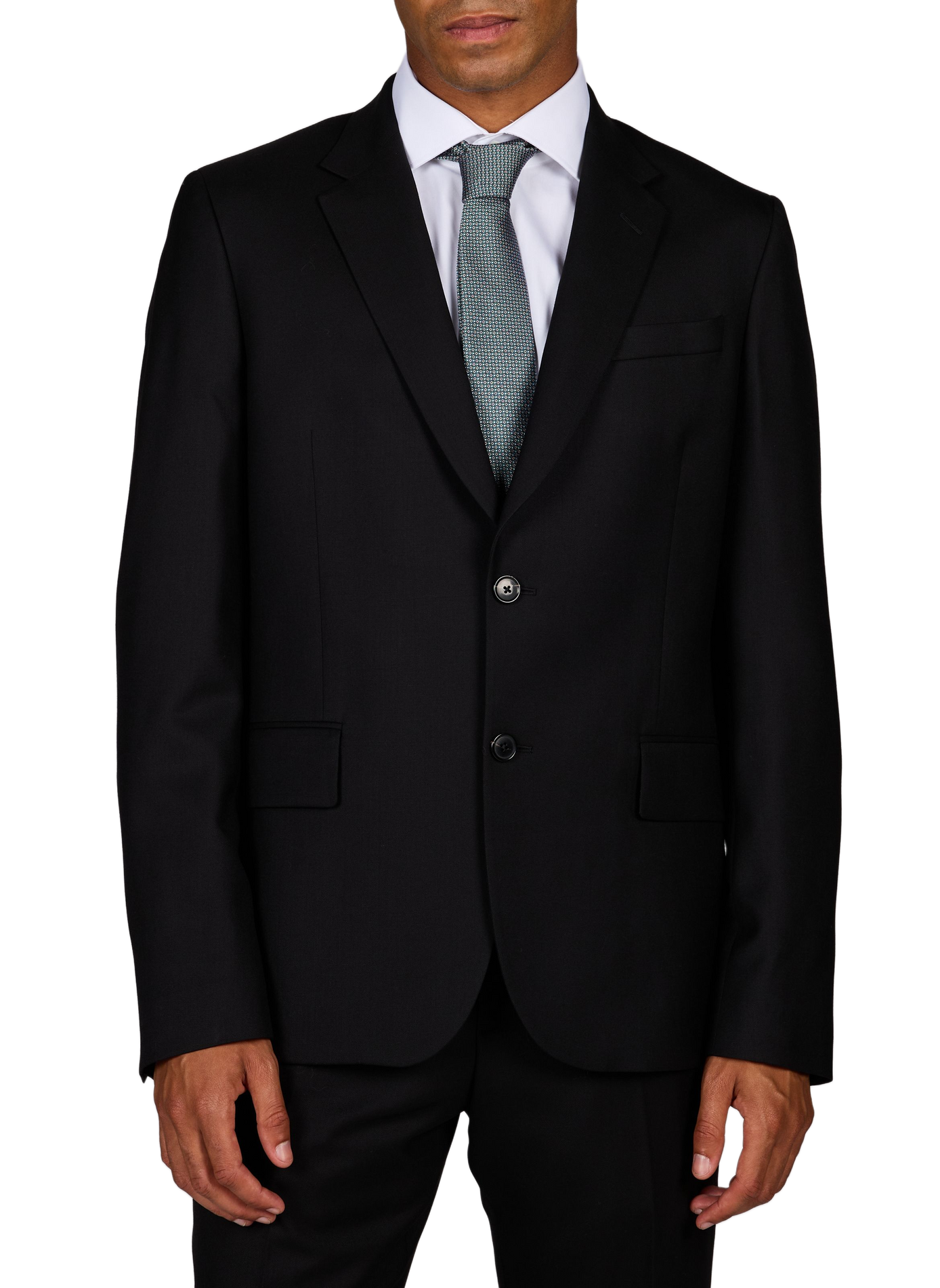 Costume deux pièces uni en laine PAUL SMITH Noir