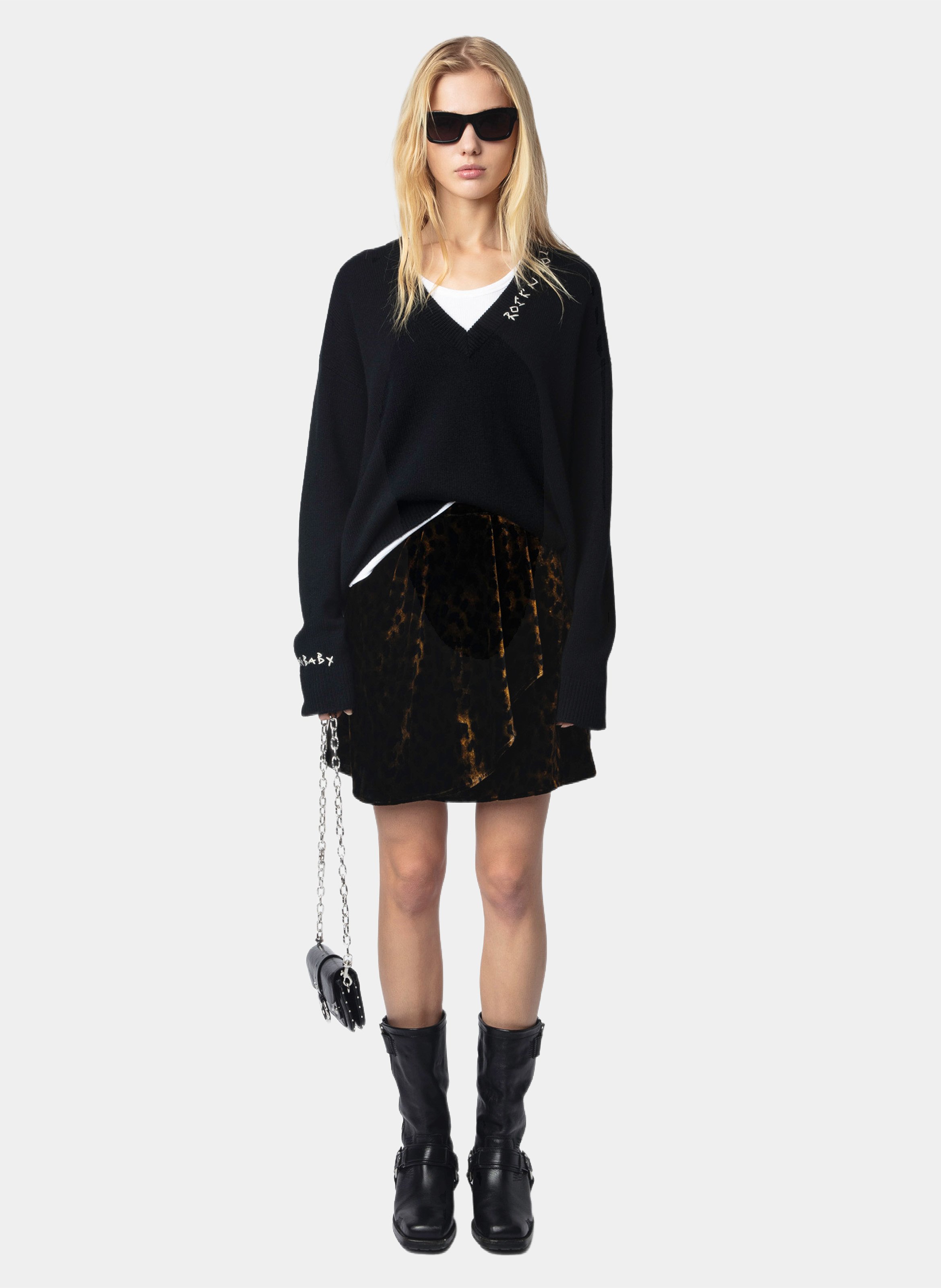 Jupe courte en velours jerry ZADIG&VOLTAIRE Marron