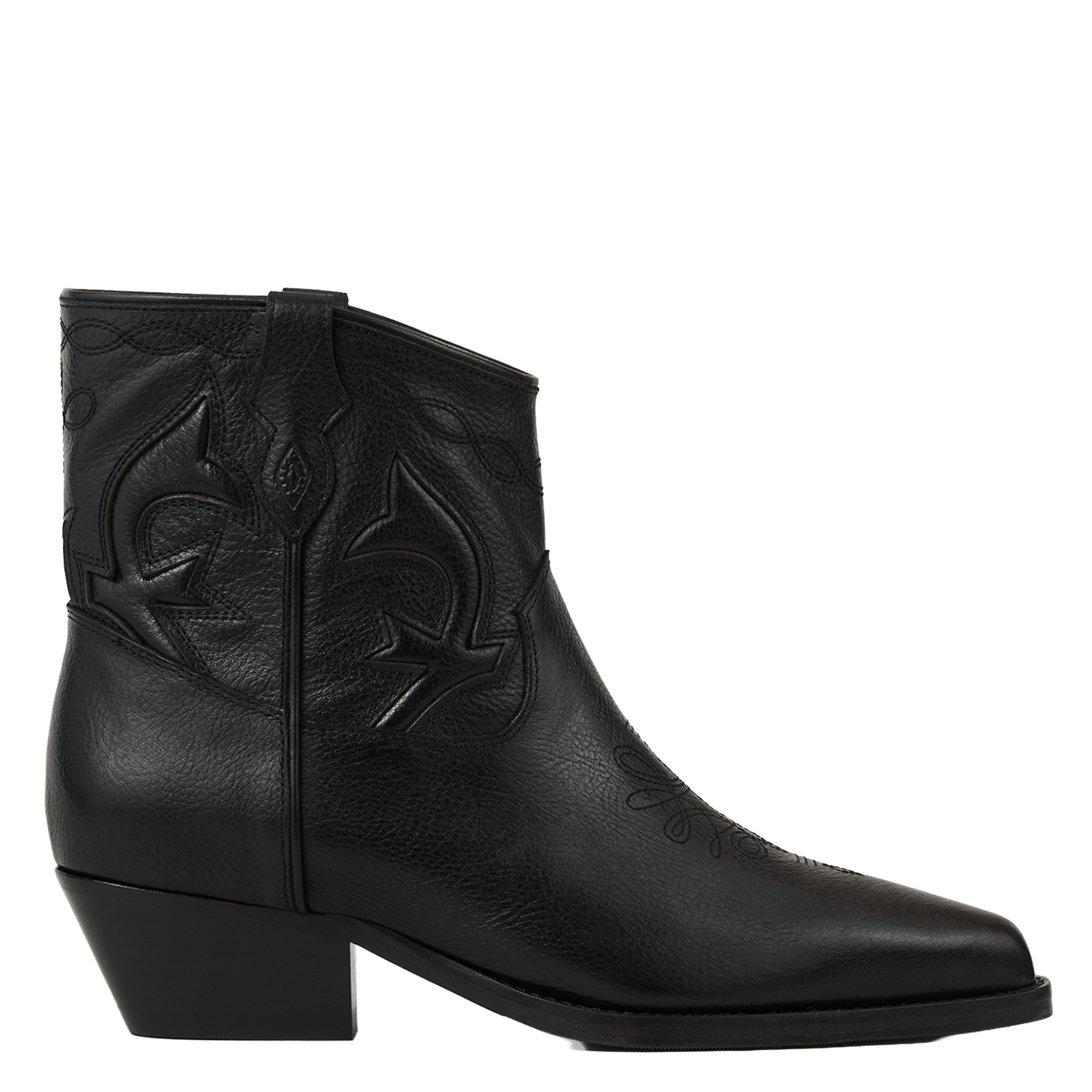 Bottines en cuir grainé low curtis BA&SH Noir