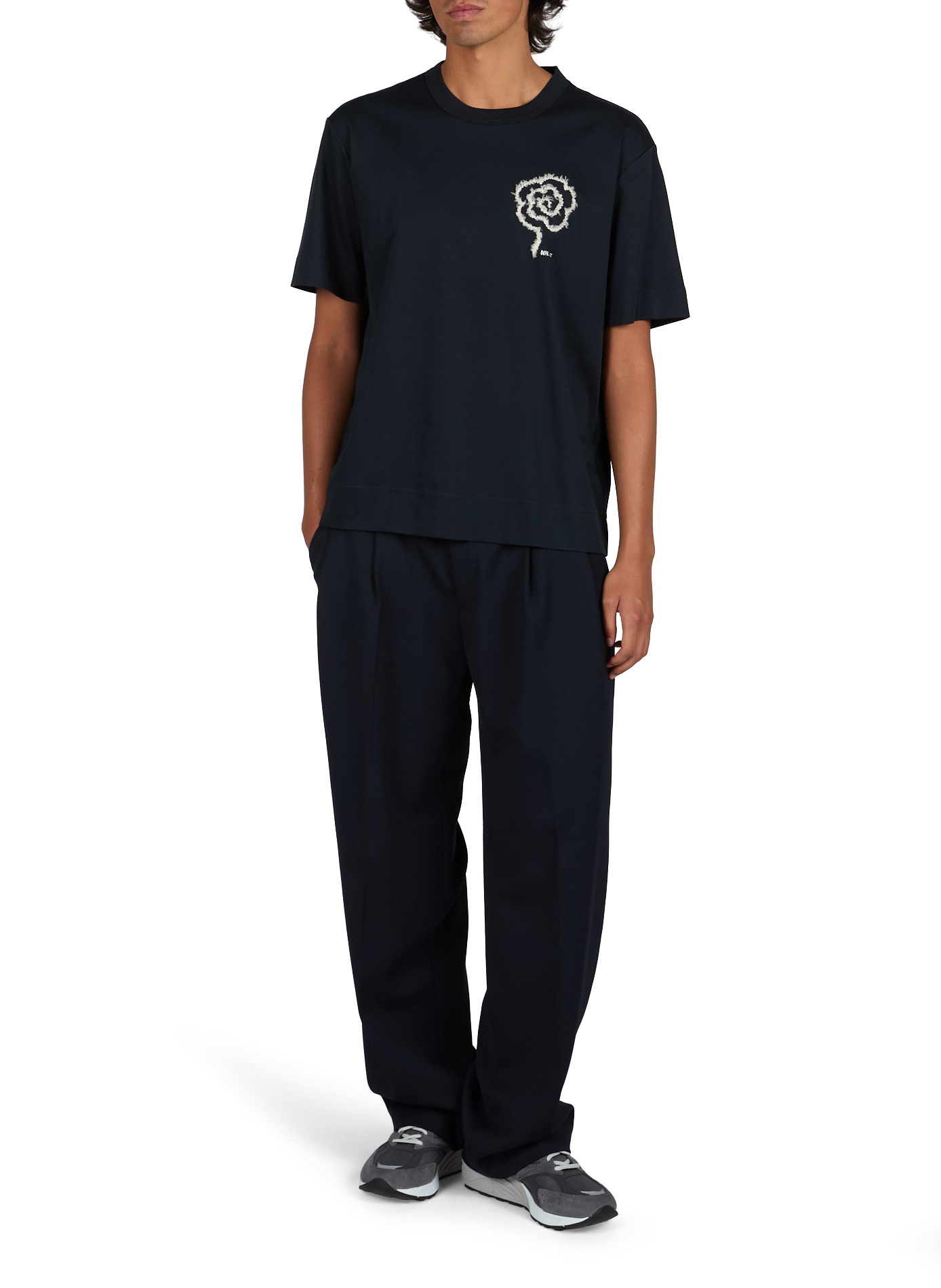 Tee-shirt col rond en coton NN.07 Bleu