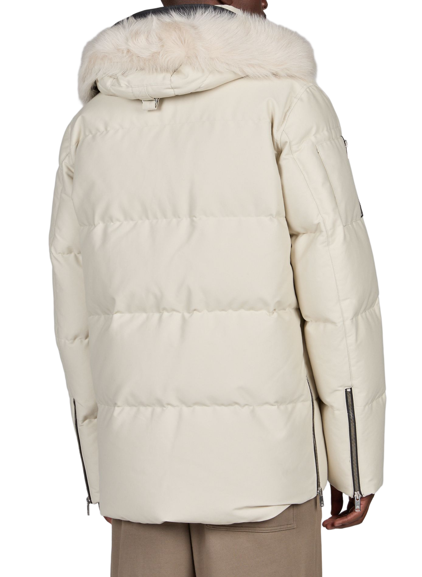 Solid straight parka with hood | Beige MOOSE KNUCKLES Men