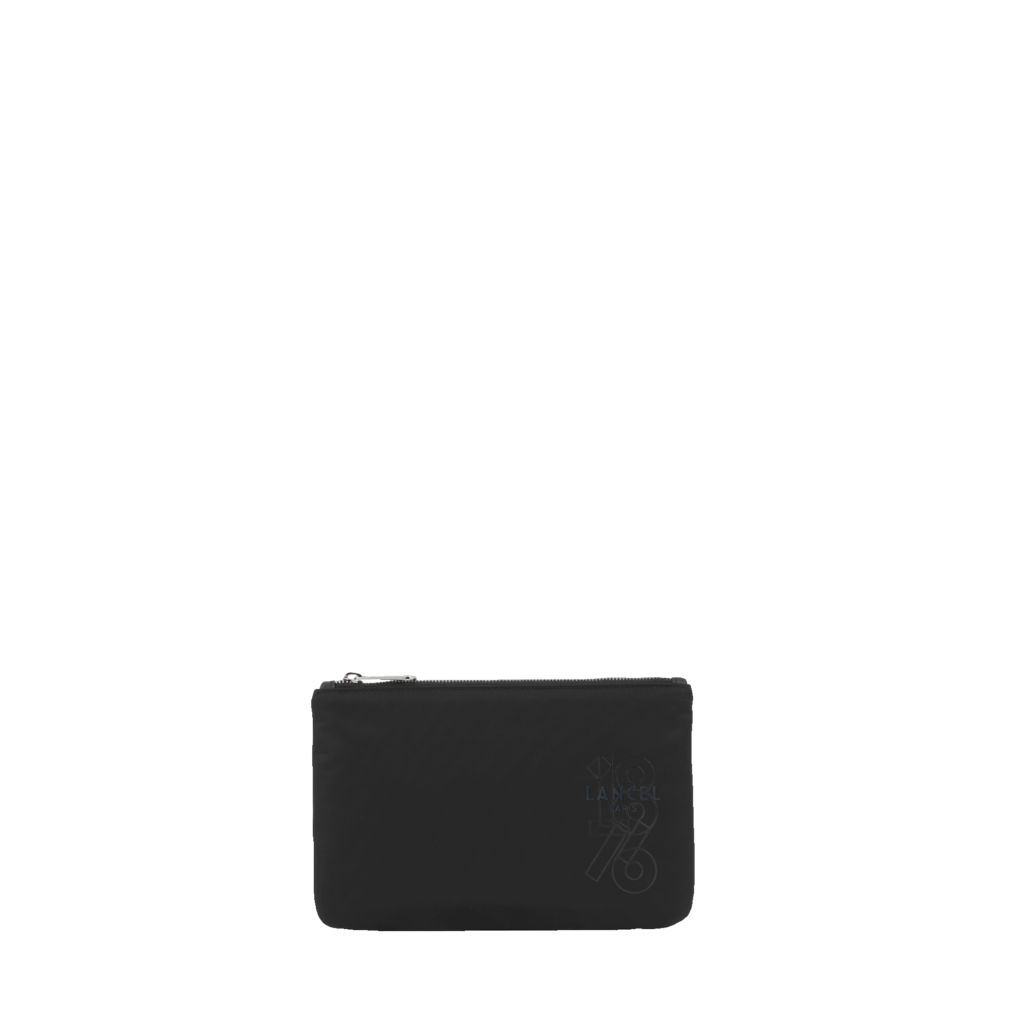 Ritszak van gerecycled nylon met logo en ritssluiting lancel 1876. LANCEL Zwart