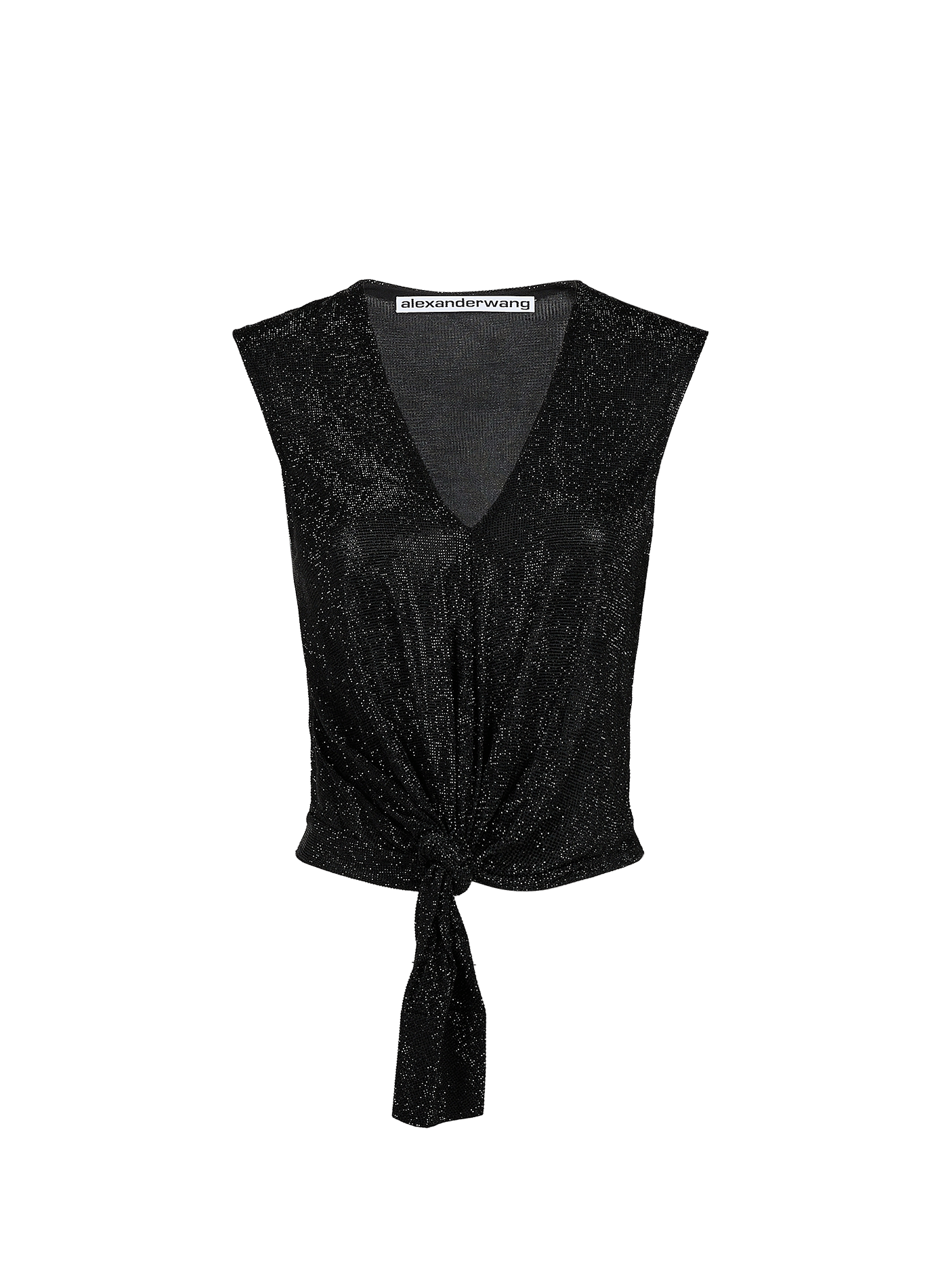 Débardeur droit col v à paillettes noué ALEXANDER WANG Noir