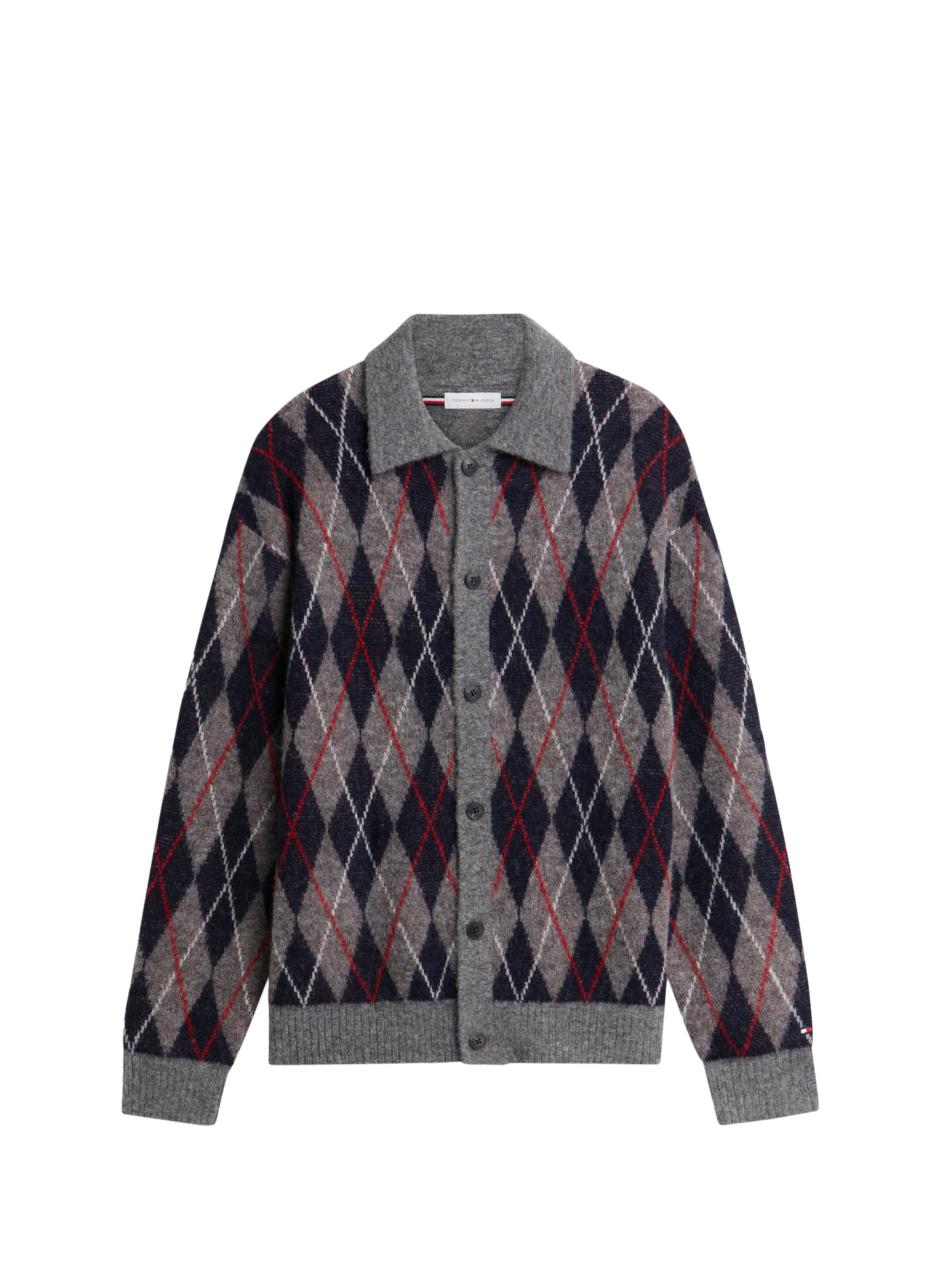 Gilet droit à motif  TOMMY HILFIGER Gris
