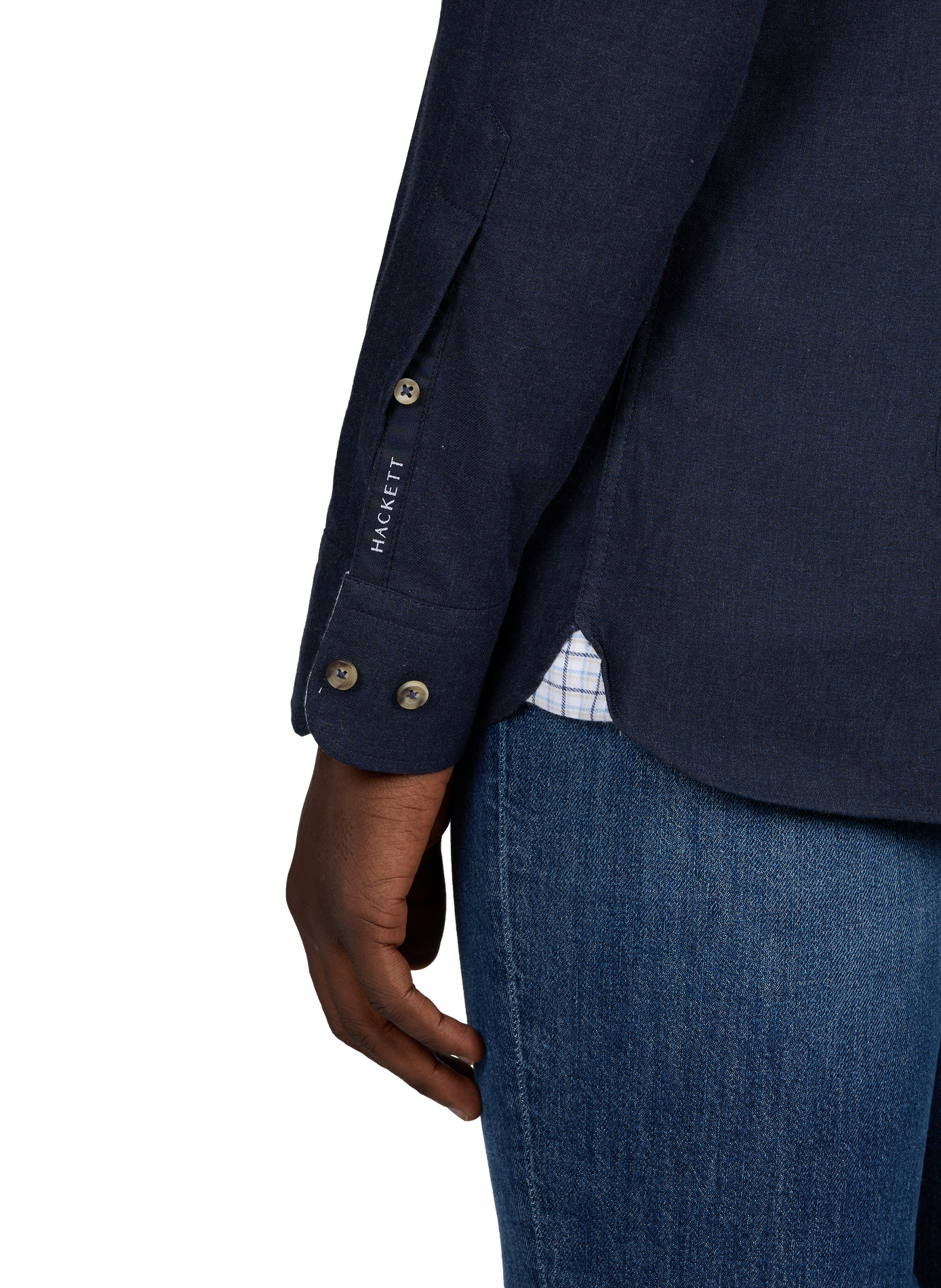 Brompton fitted cotton shirt HACKETT Blue