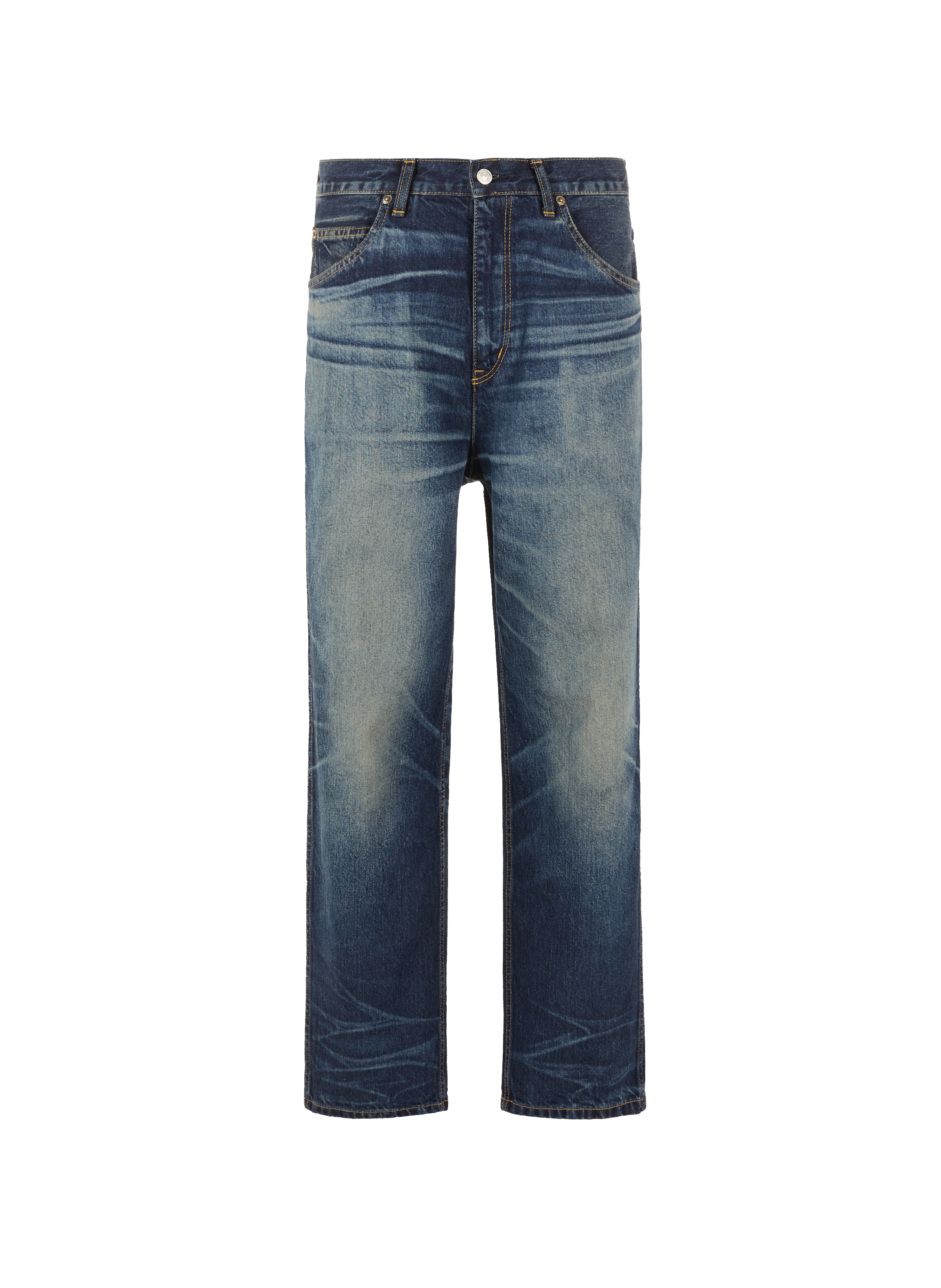 Jean délavé en coton denim
