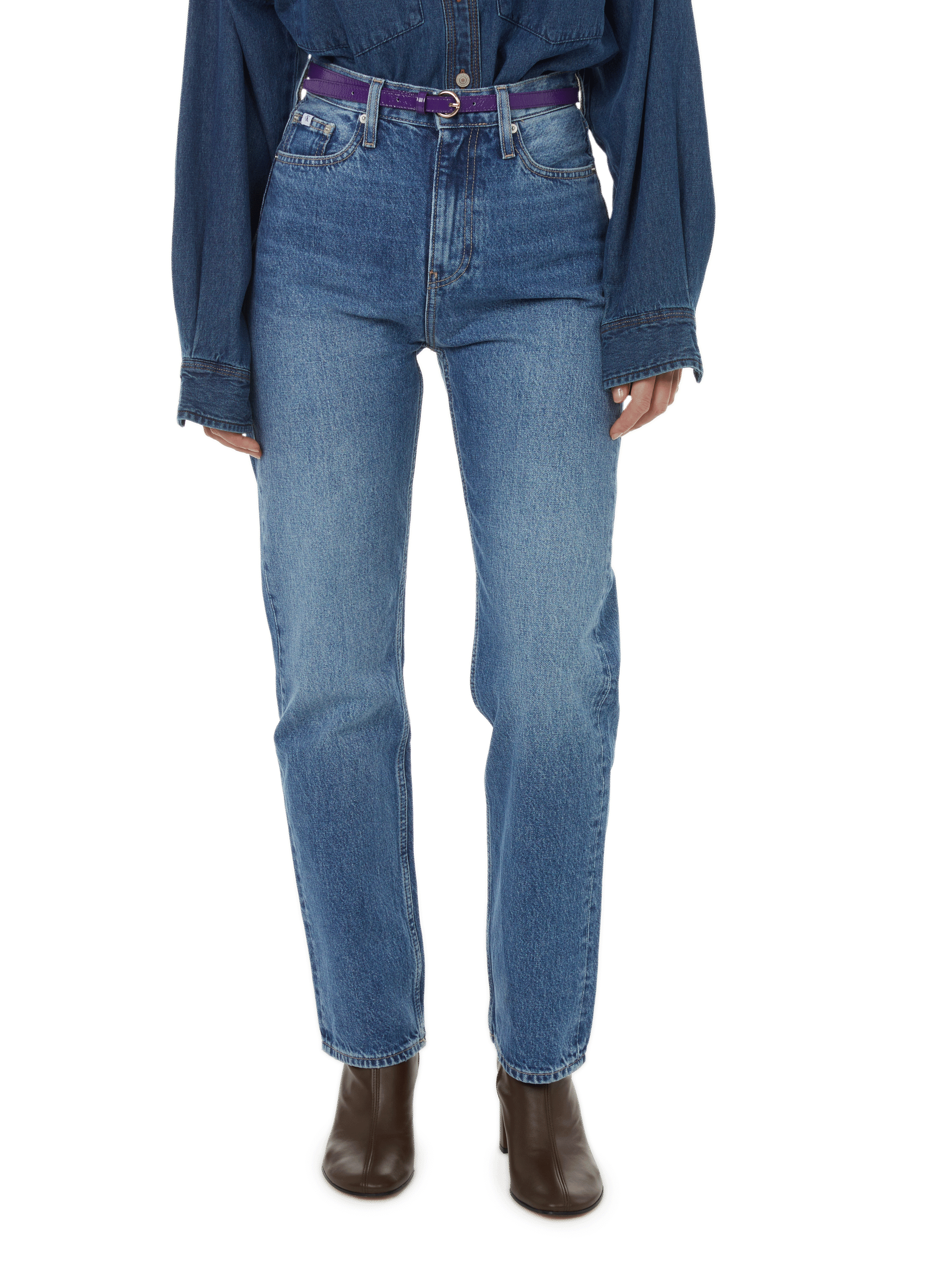 Slim patent leather belt  SAISON 1865 Purple