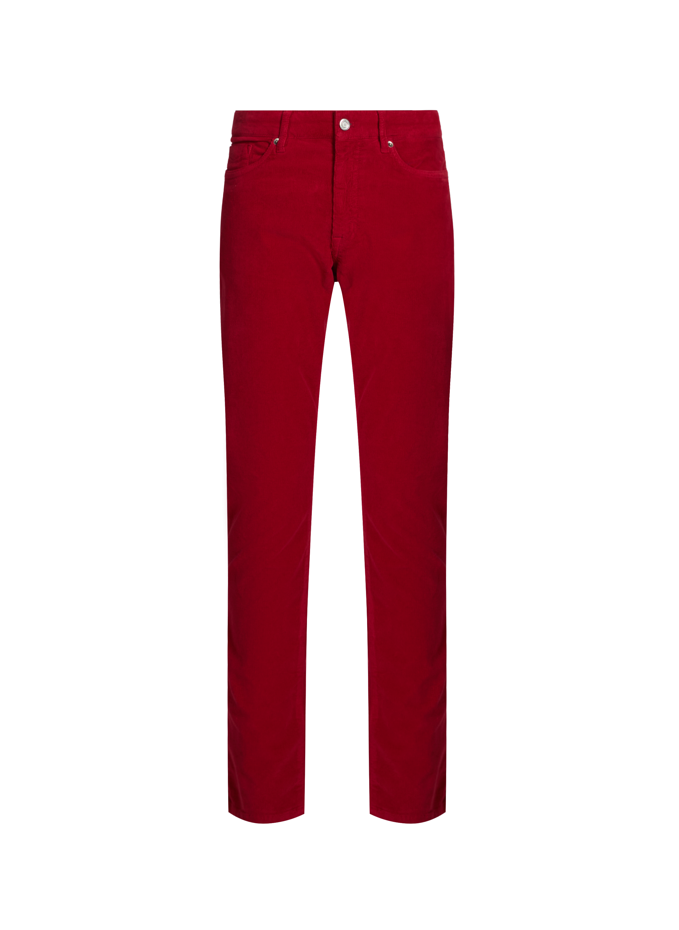 Corduroy trousers FACONNABLE Red