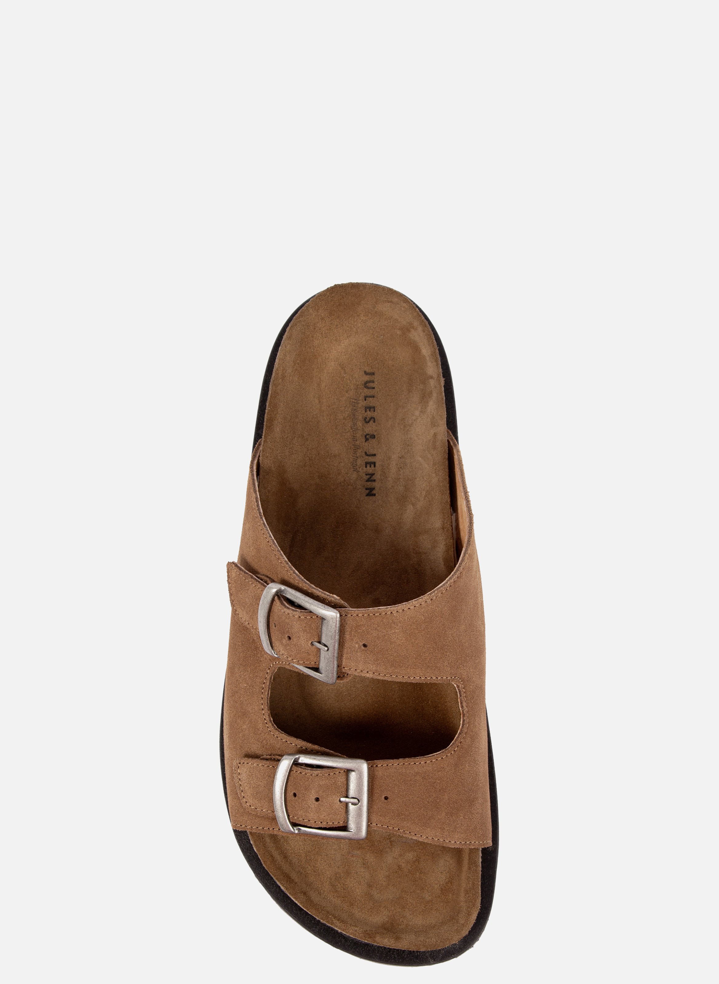 Mules liège cuir daim Marron