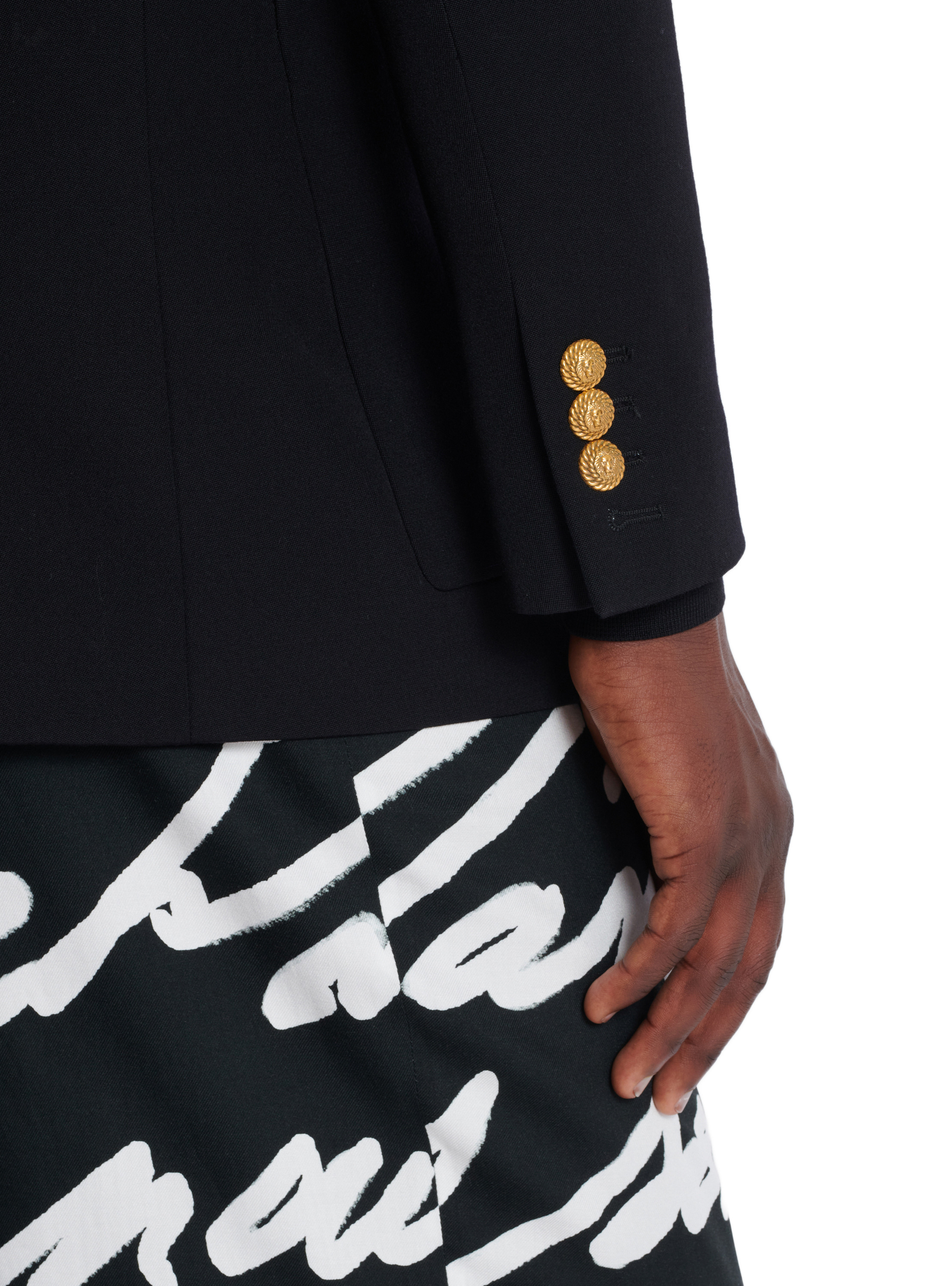 Blazer en grain de poudre BALMAIN Noir