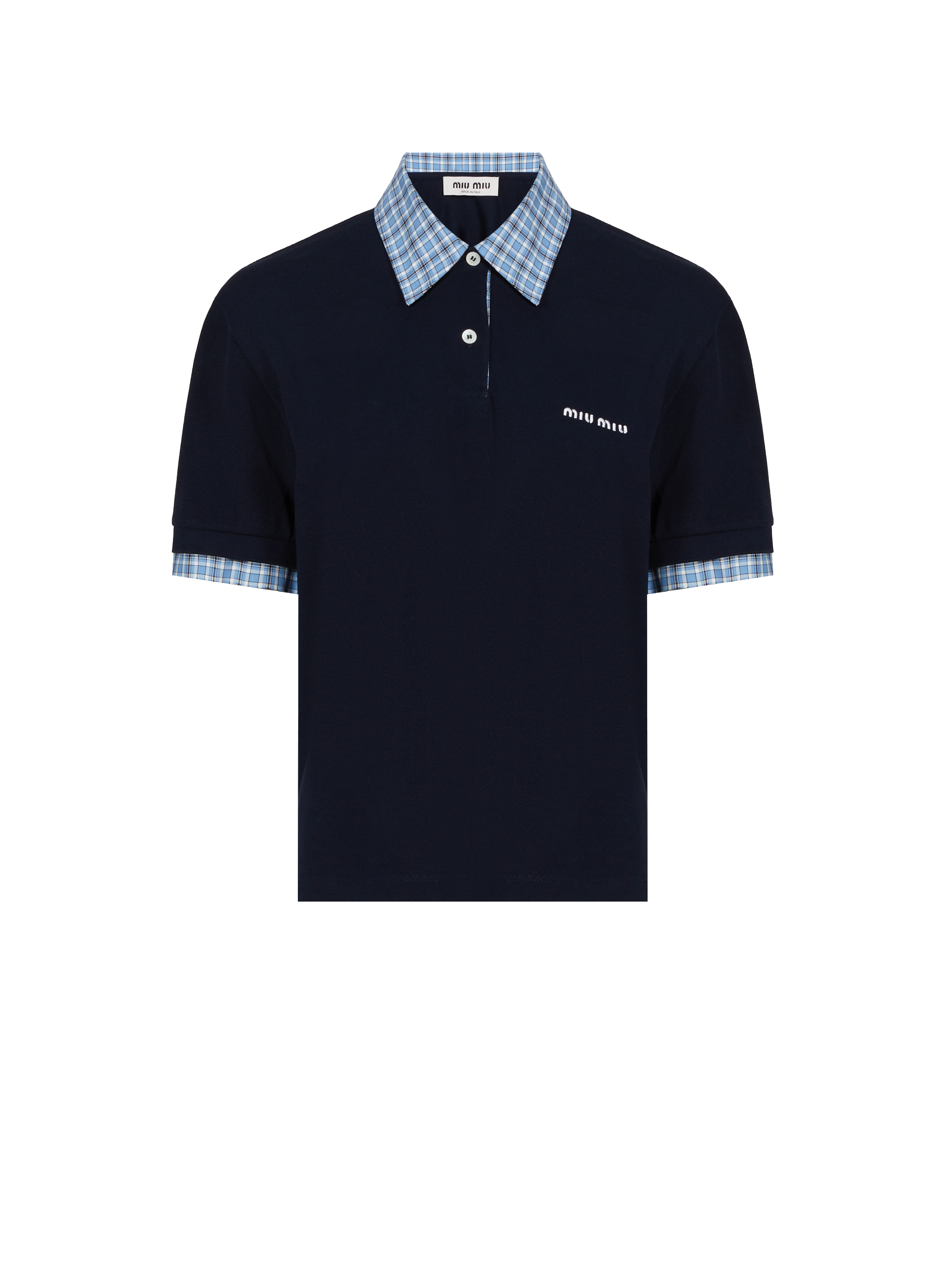 Polo en coton MIU MIU Bleu