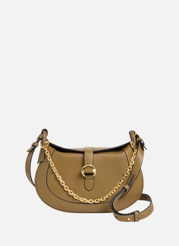 Petit sac bandoulière pia en cuir lisse Vert by LE TANNEUR LE TANNEUR Petit sac bandoulière pia en cuir lisse Vert