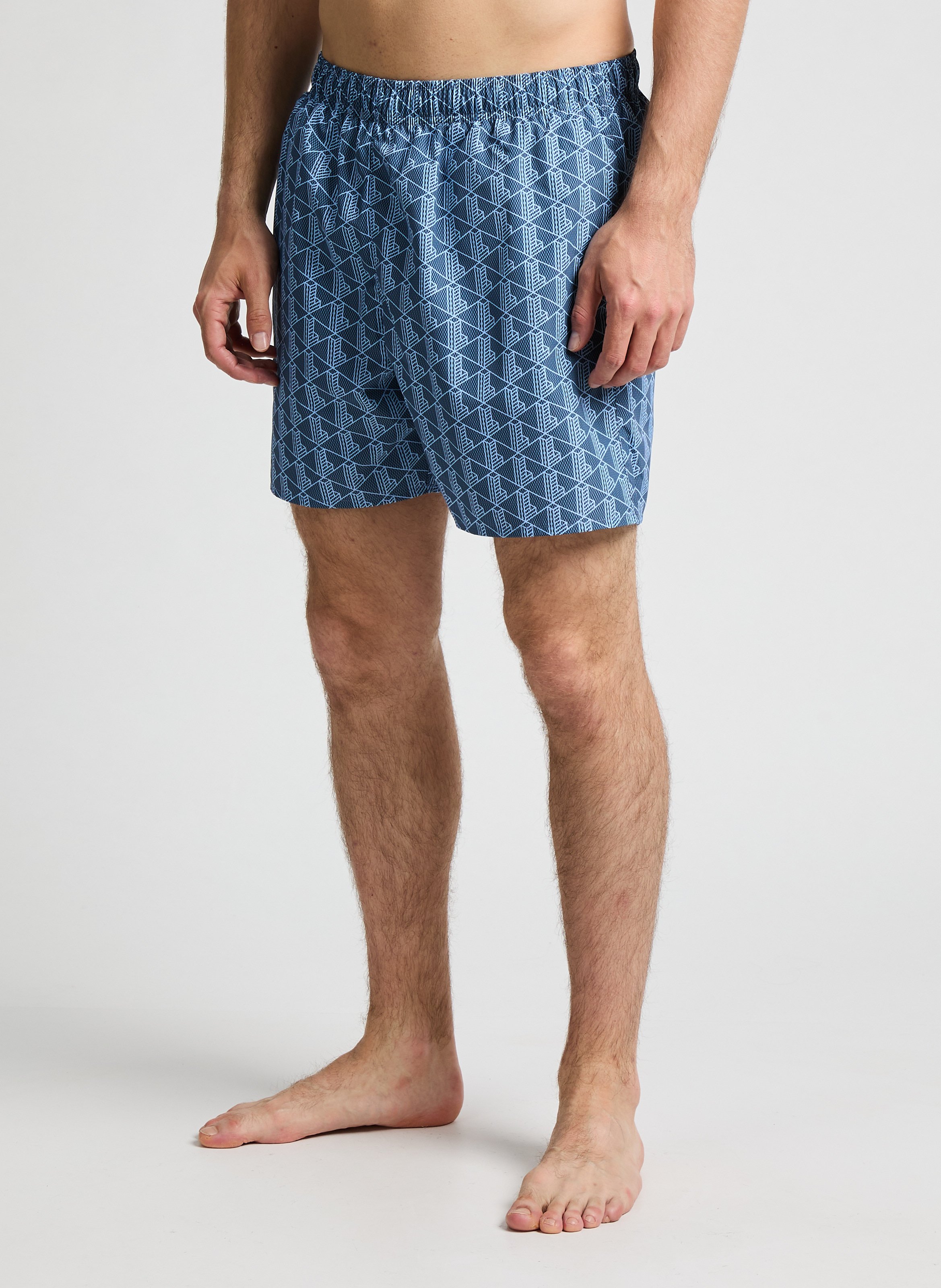 Short de bain imprimé LACOSTE Bleu