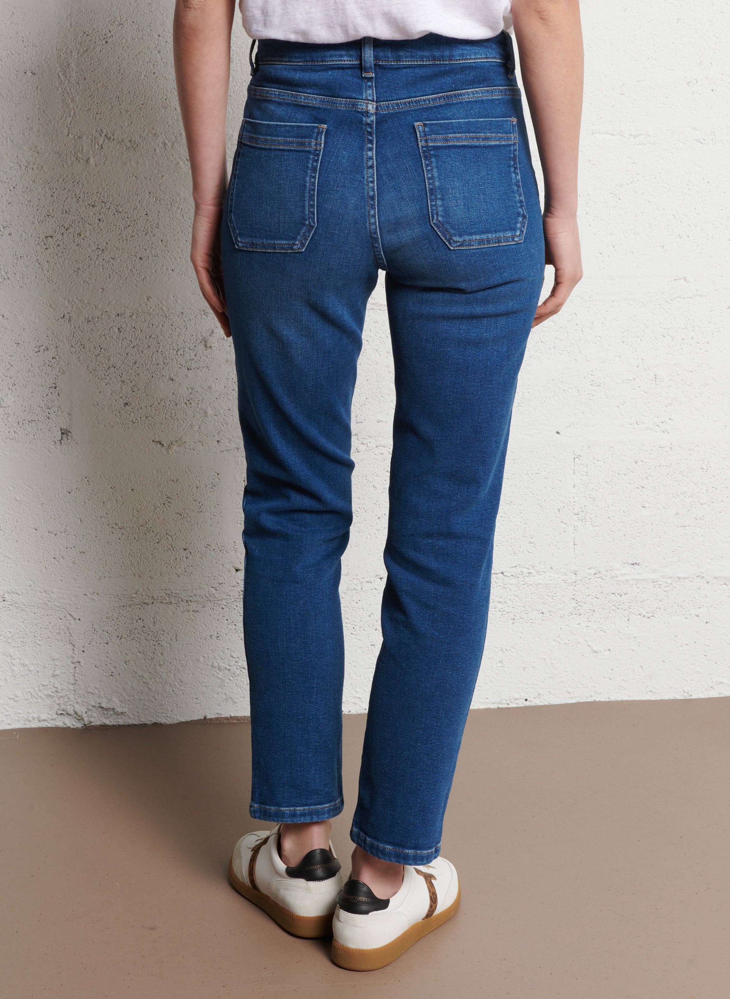 Jean droit en coton organique et recyclé nalla MAISON 123 Bleu