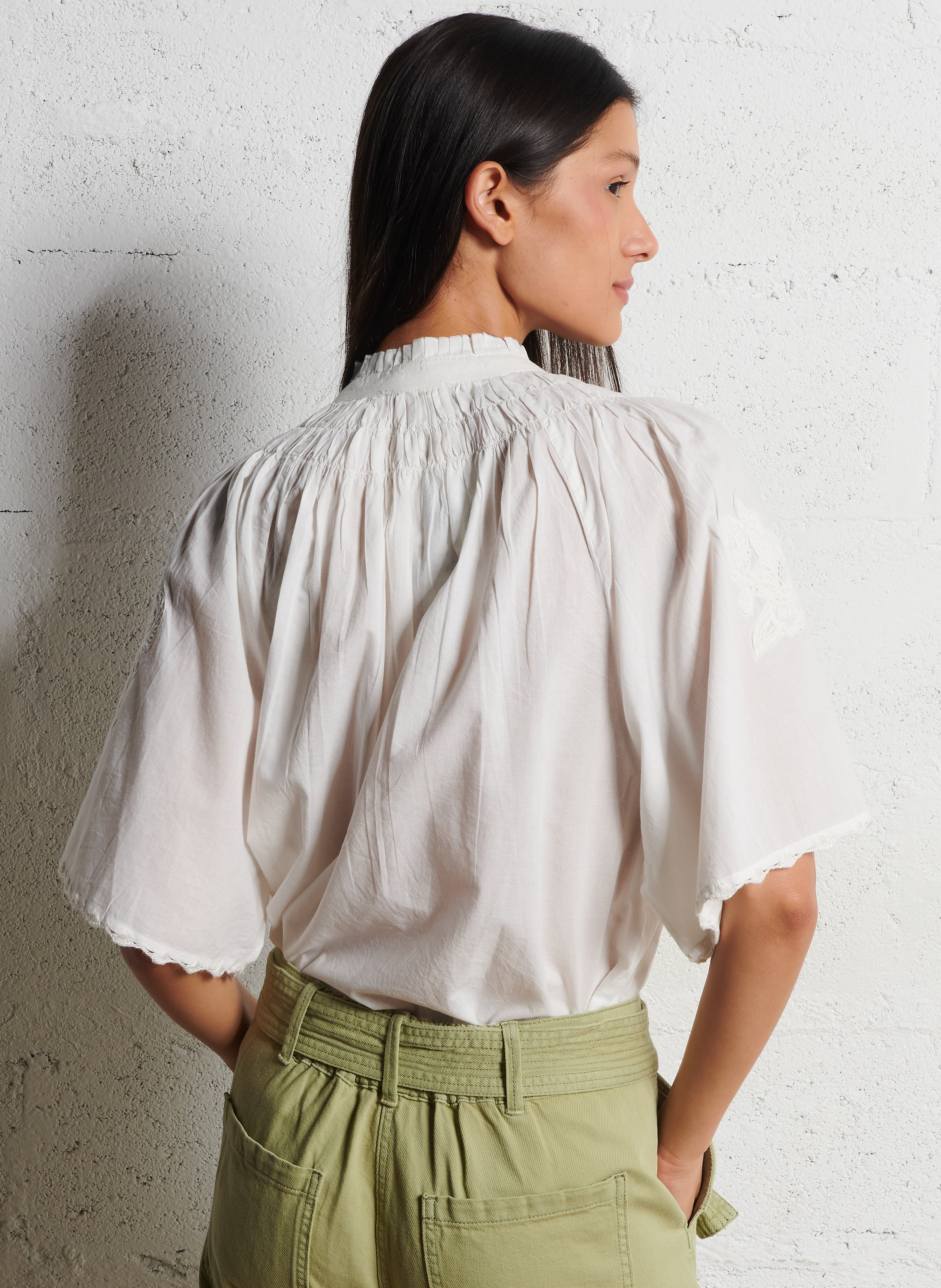 Top oversize en coton sacha MAISON 123 Blanc