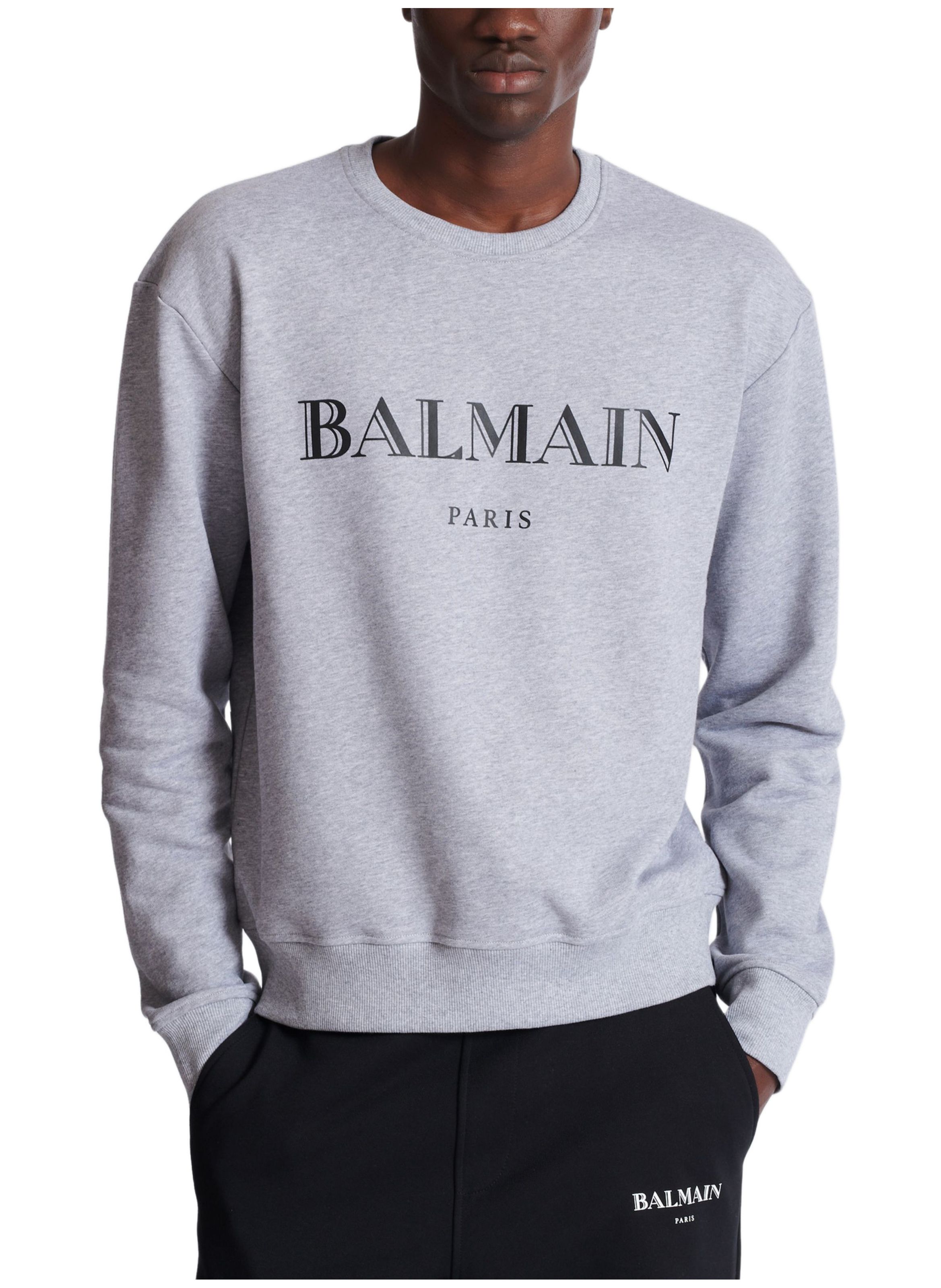 Sweat-shirt avec imprimé balmain BALMAIN Gris