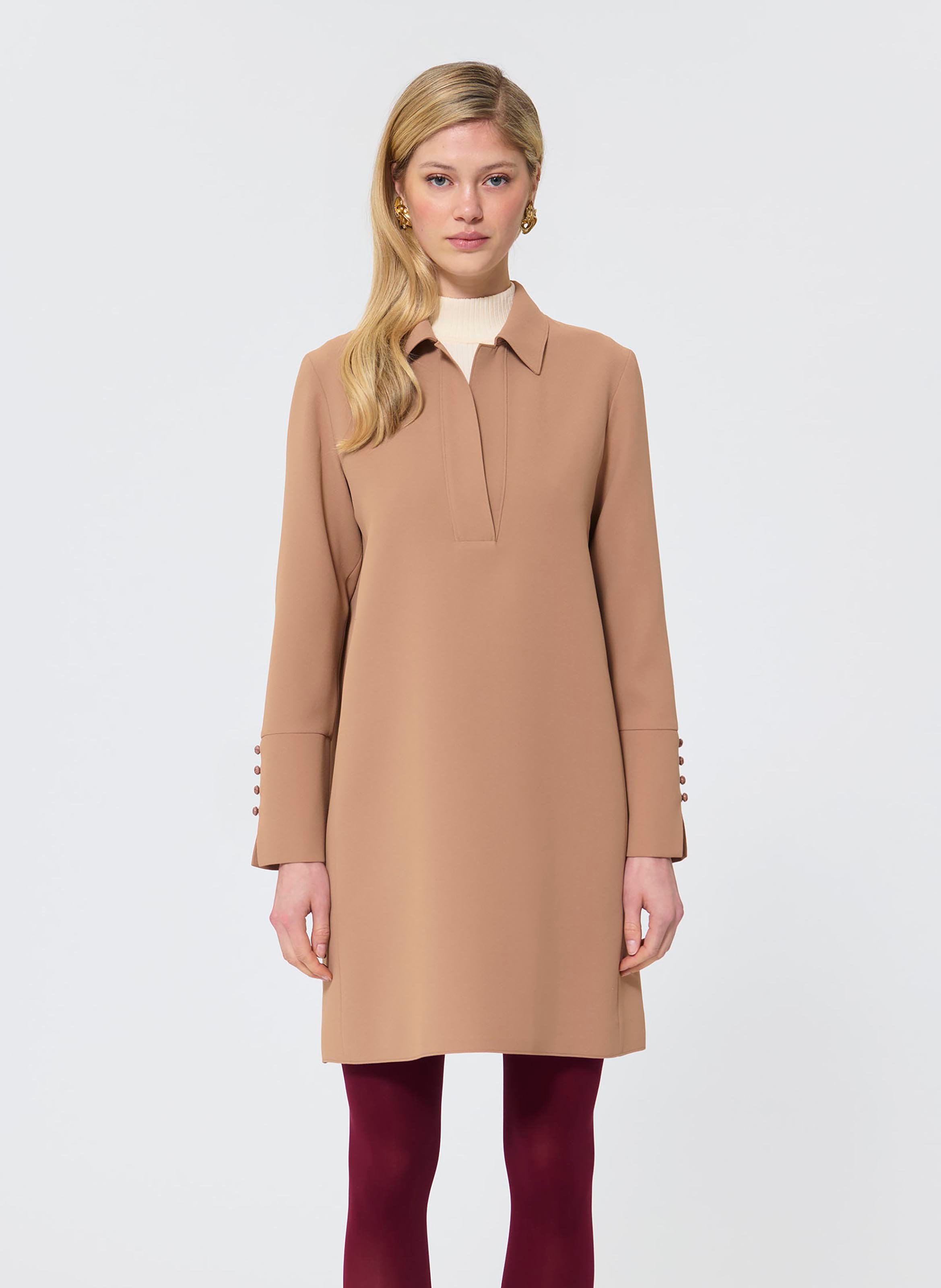 TARA JARMON Robe raffa grenat Marron