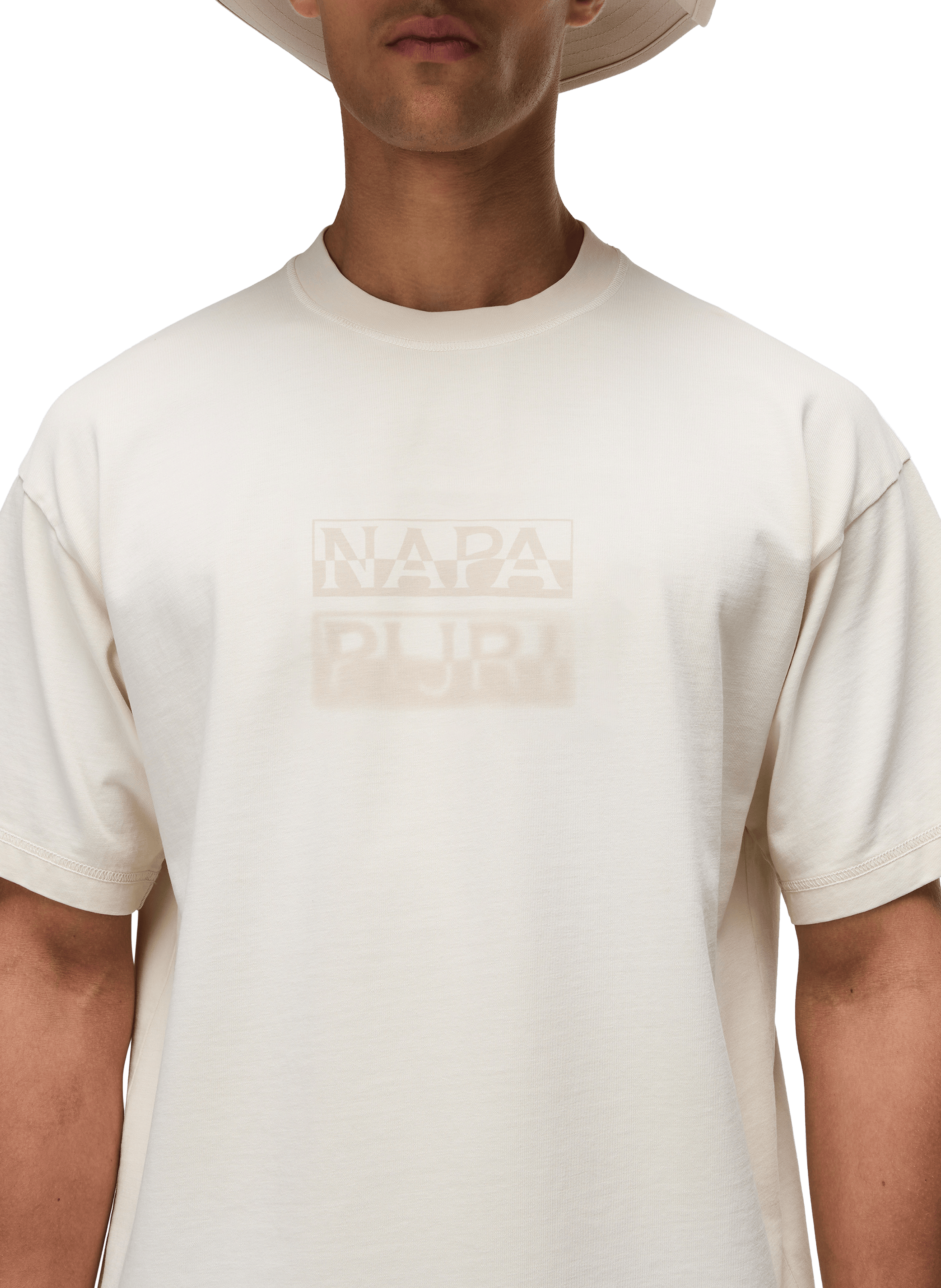 Faded cotton T-shirt NAPAPIJRI Beige