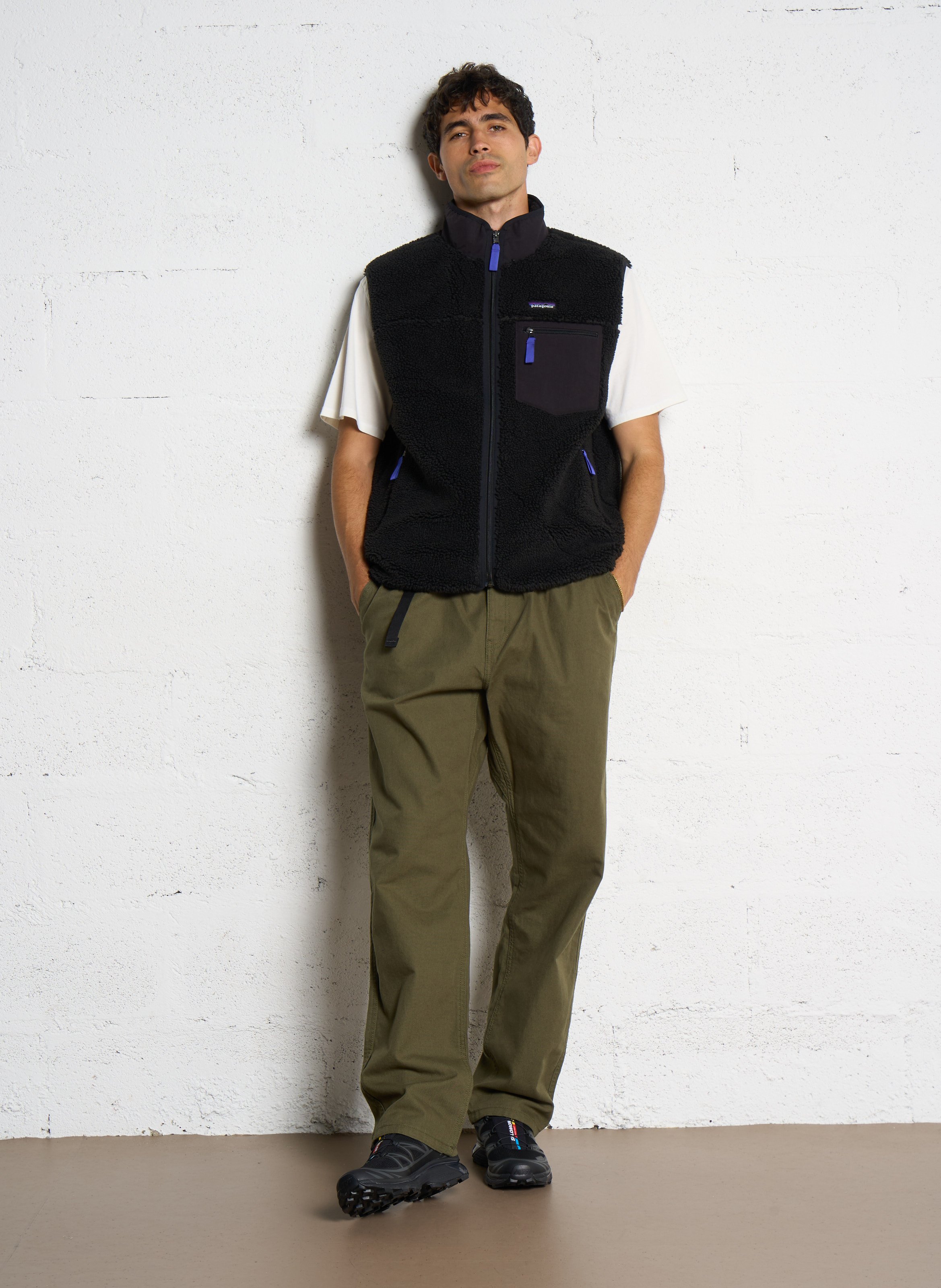 Polaire droite col montant Noir