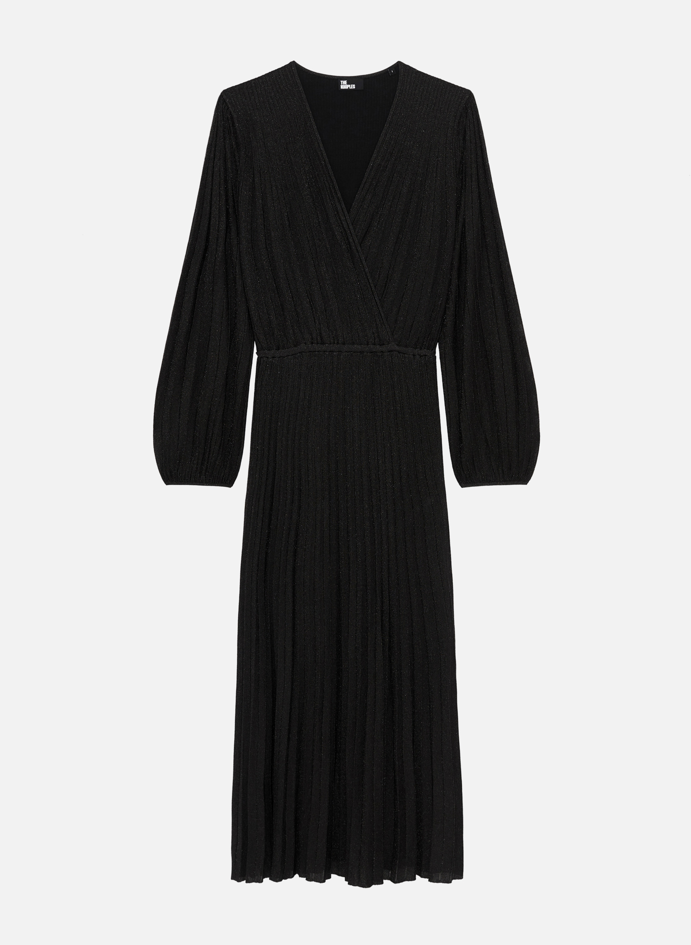 Robe longue plissée en lurex THE KOOPLES Noir