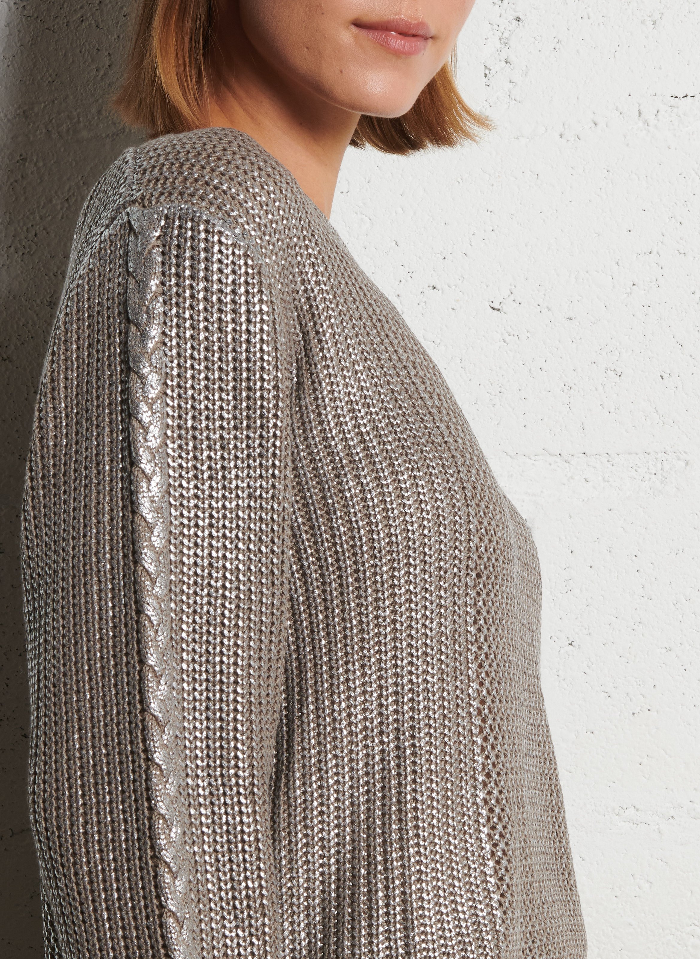 Pull droit en maille IKKS Beige