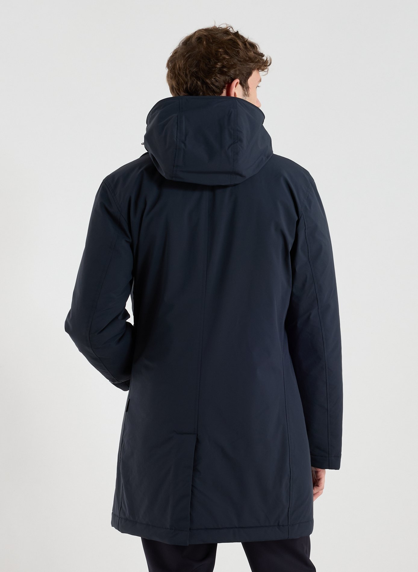 Mid-length parka with removable lining WOOLRICH Blue