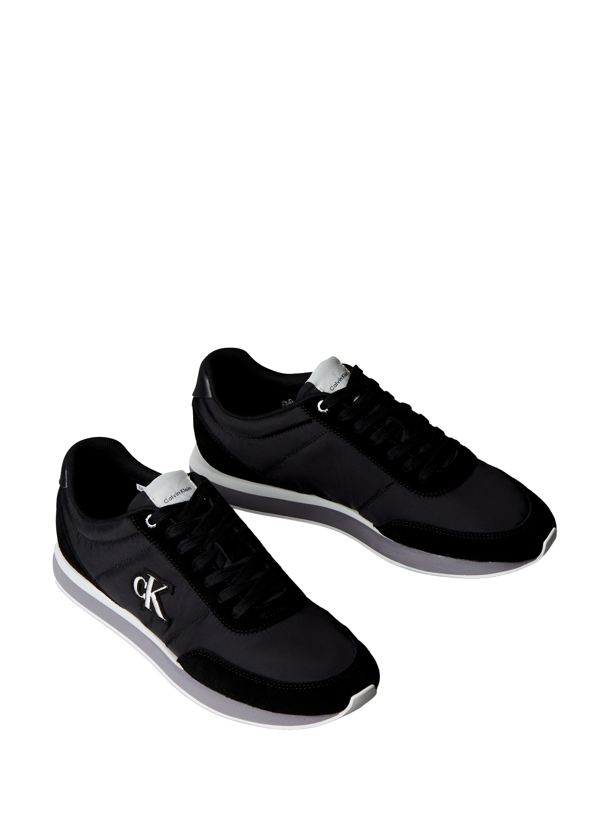 Baskets en daim mélangé avec logo Signature CALVIN KLEIN Noir