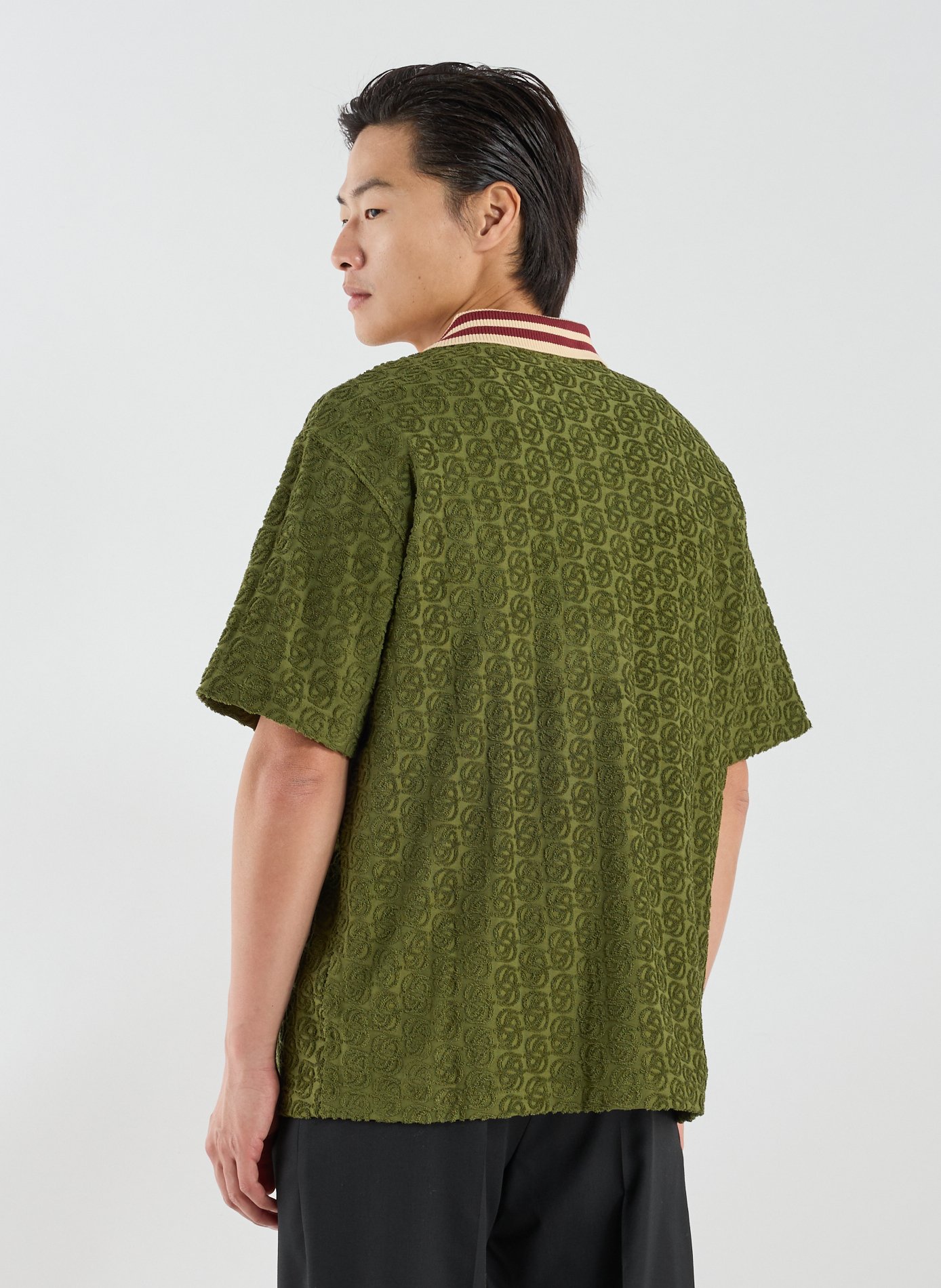 The monogram cotton shirt DROLE DE MONSIEUR Green