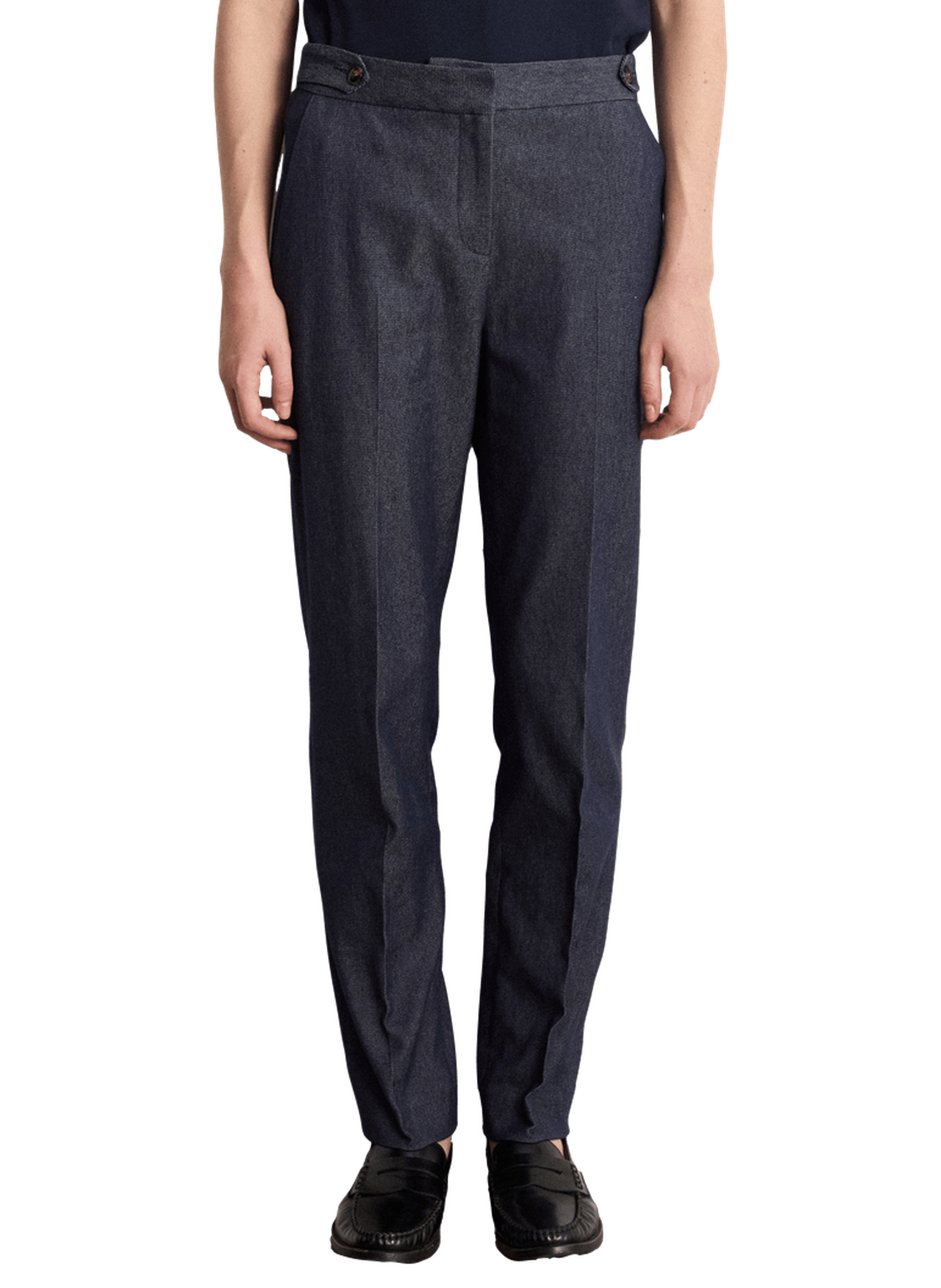 Pantalon droit de tailleur en denim - belinda PABLO Bleu