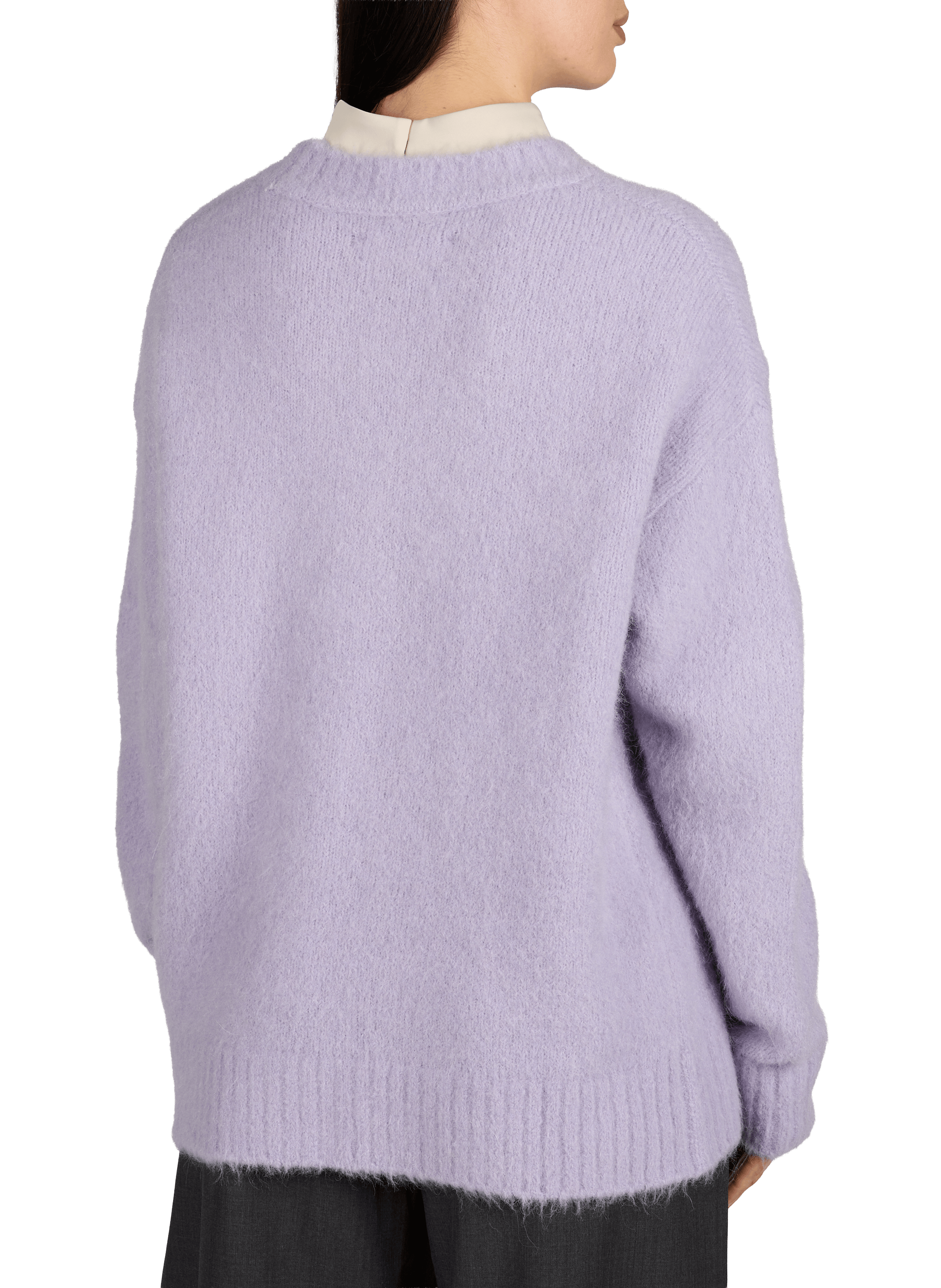 Straight long-sleeved sweater in blended alpaca wool SAMSOE SAMSOE Purple