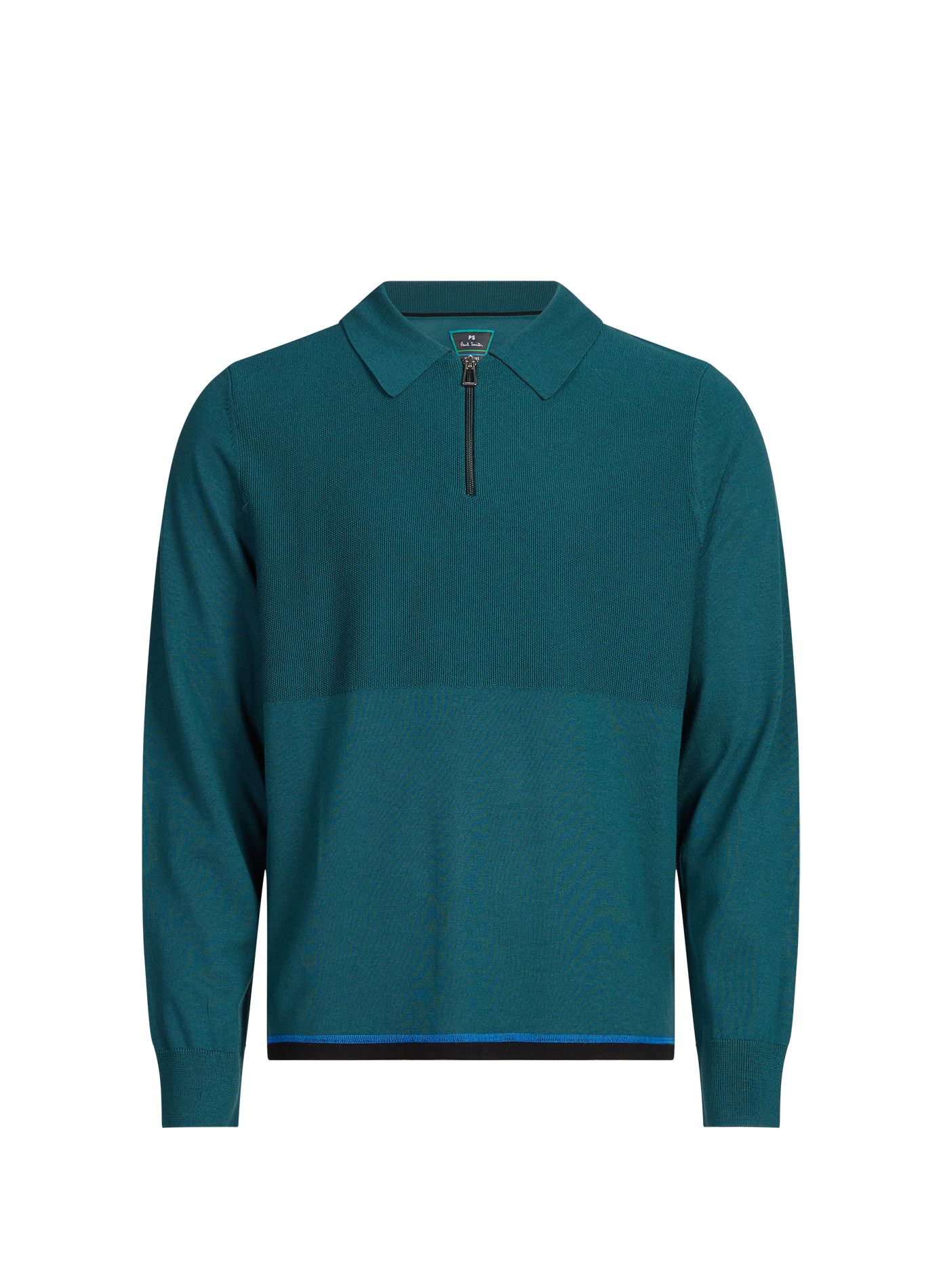 Pull col zippé en laine mérinos PAUL SMITH Vert