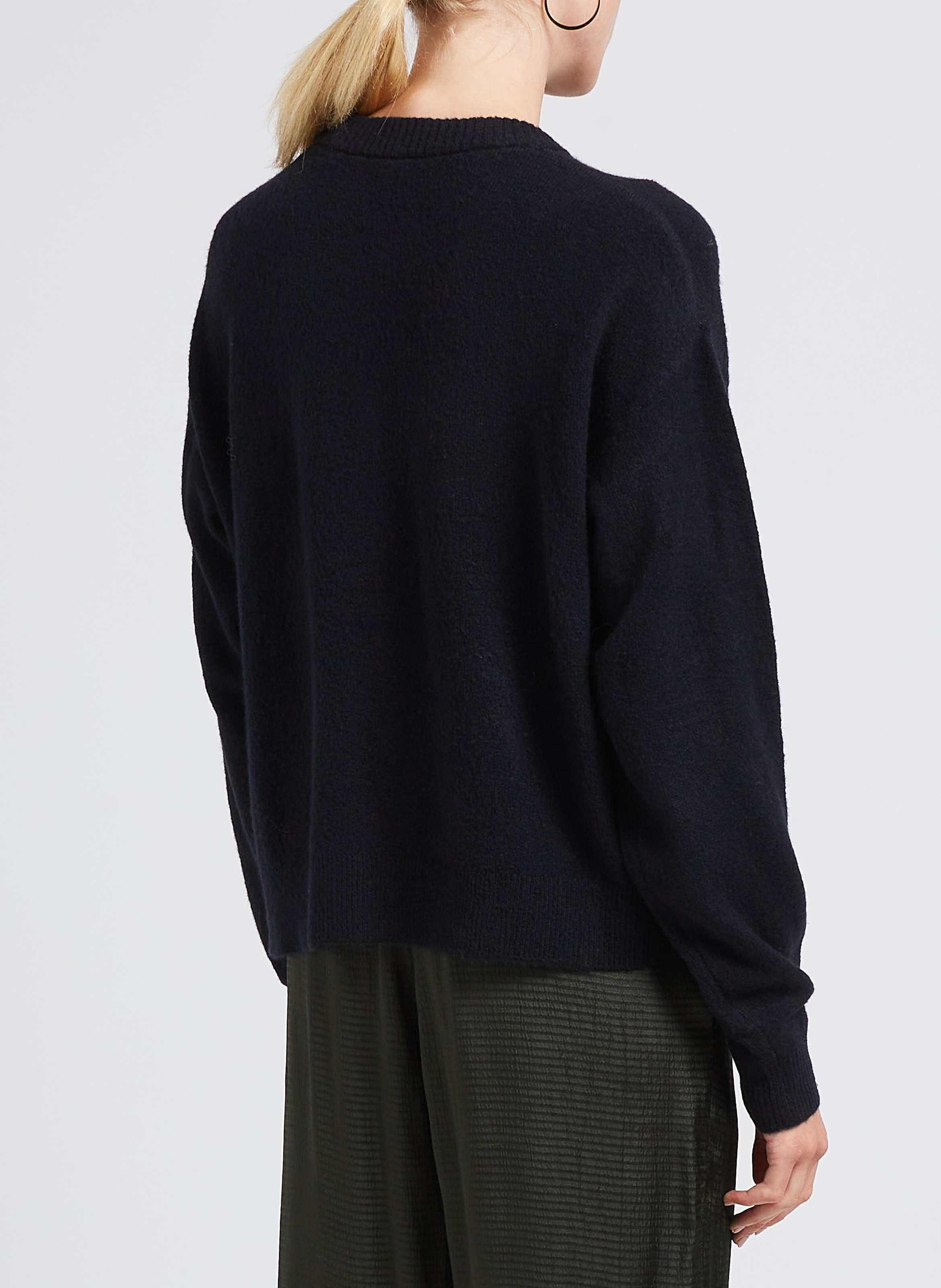 Gilet oversize col rond boutonné damsville AMERICAN VINTAGE Noir