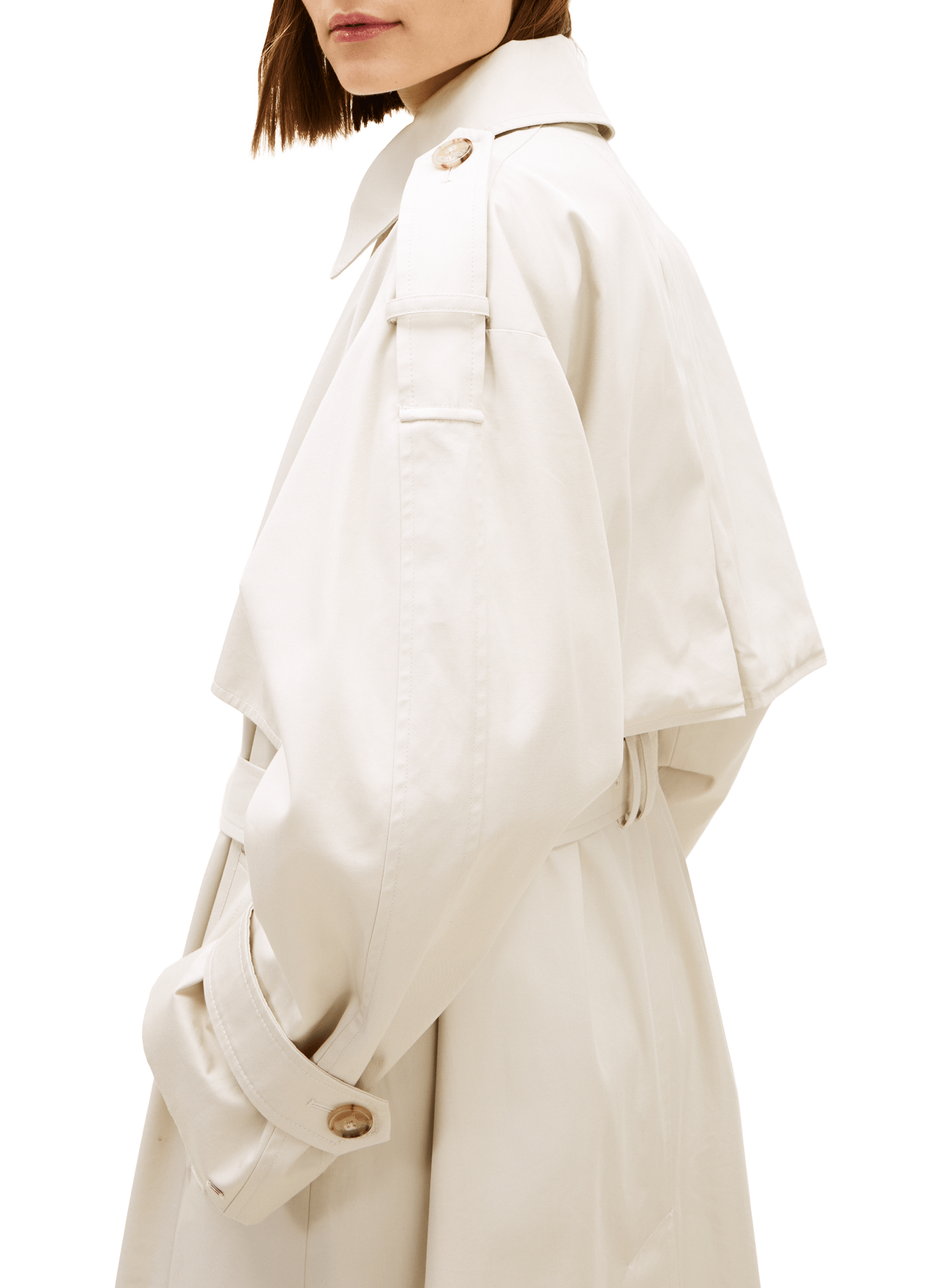 Long cotton belted trench coat TOMMY HILFIGER Beige