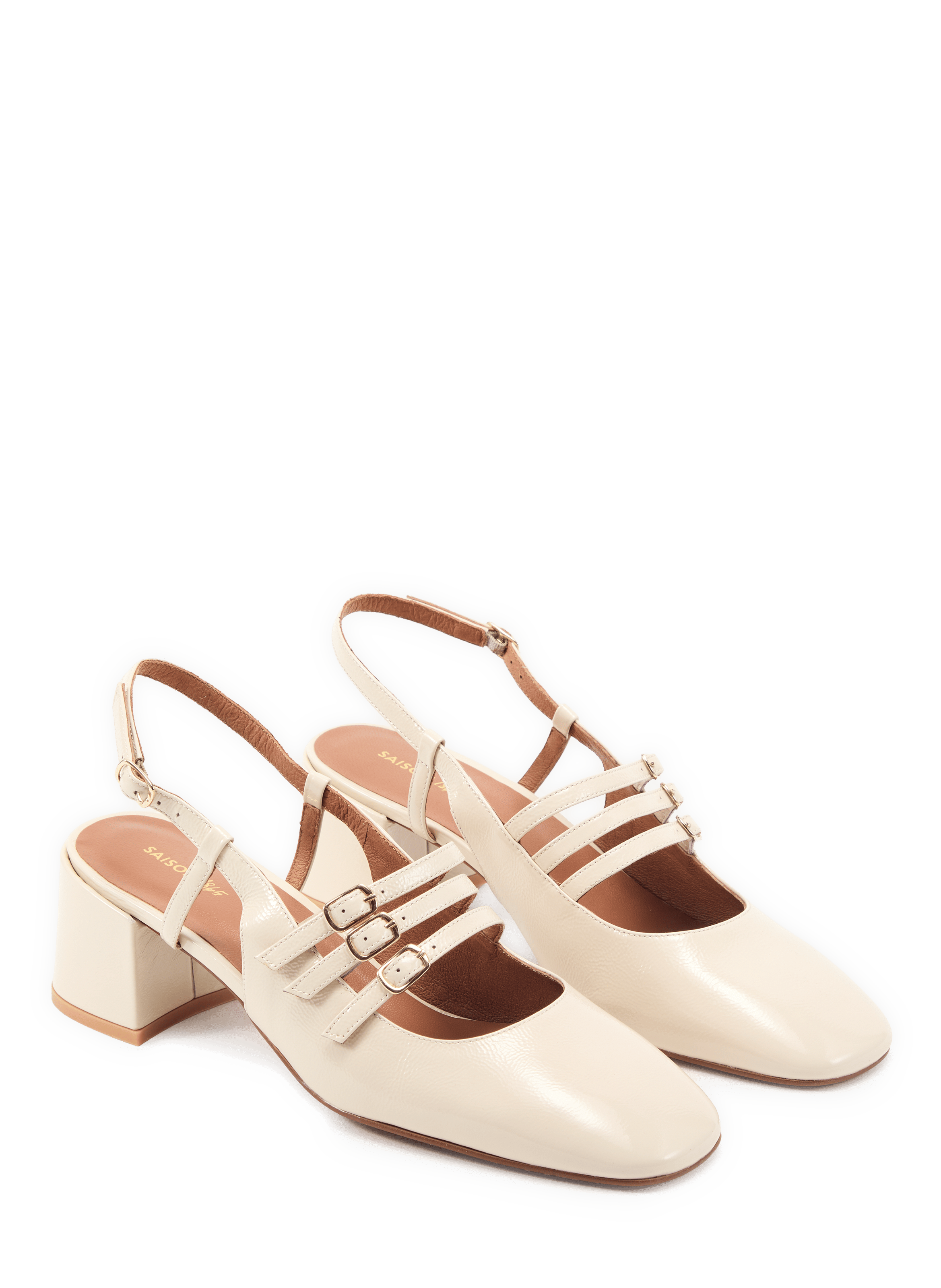 Sandales à talon Fetich en cuir SAISON 1865 Beige