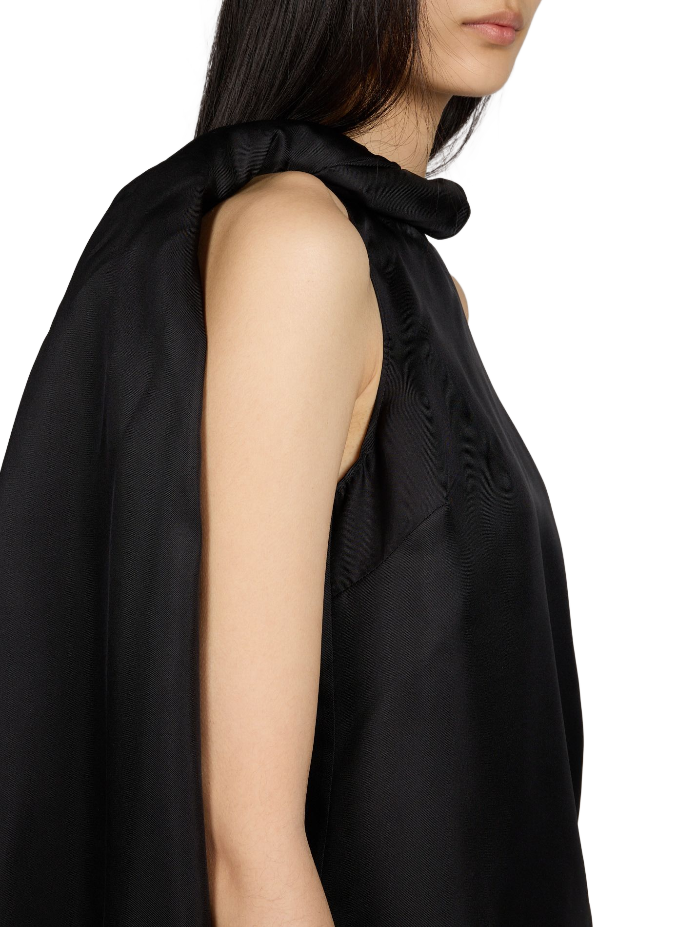 Top Wilma à col noué en soie LOULOU DE SAISON Noir