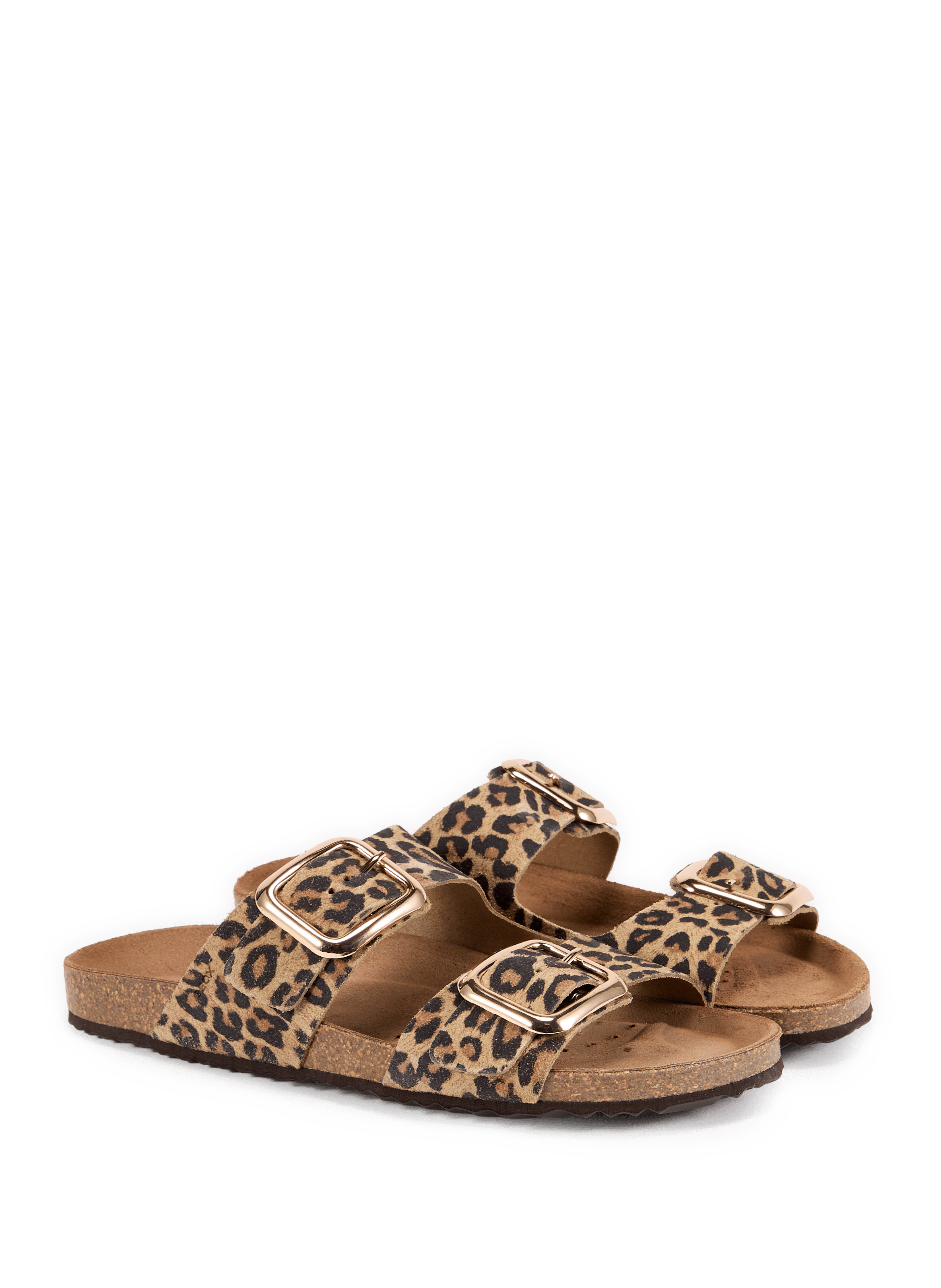 Mules imprimé léopard en cuir GEOX Beige