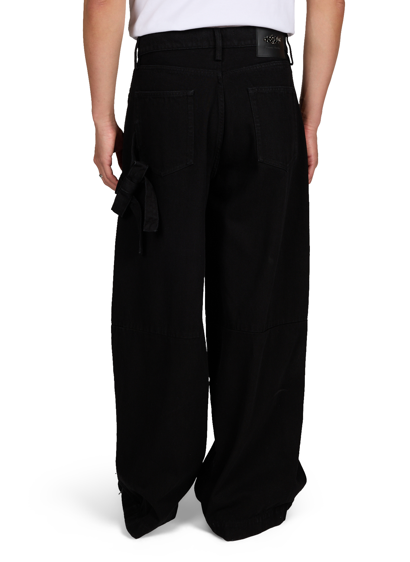 Jean large à nœud en coton  SIMONE ROCHA Noir