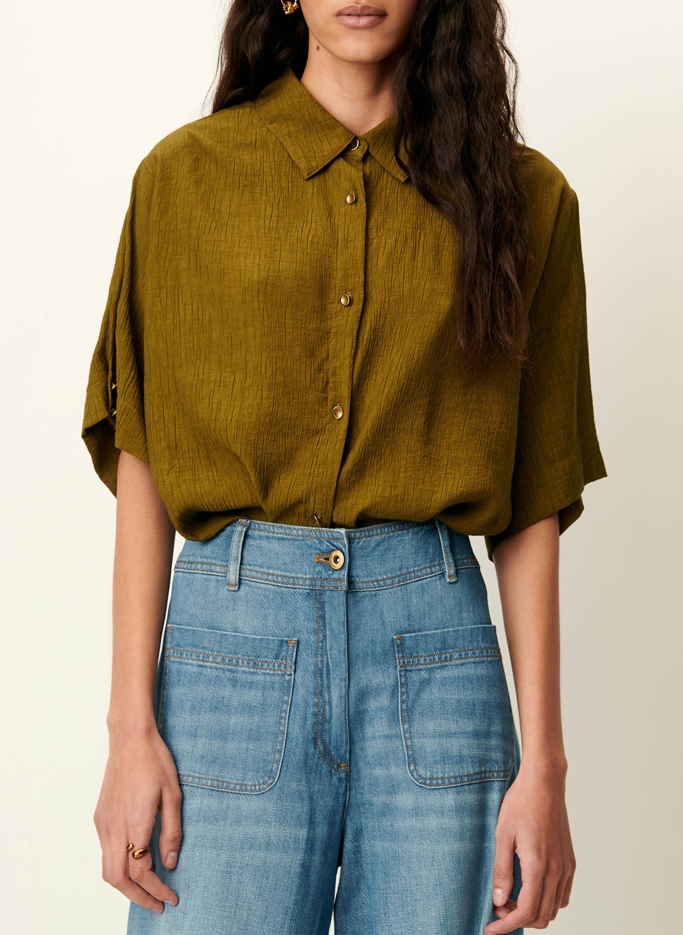 Chemise col classique kalya SESSUN Kaki