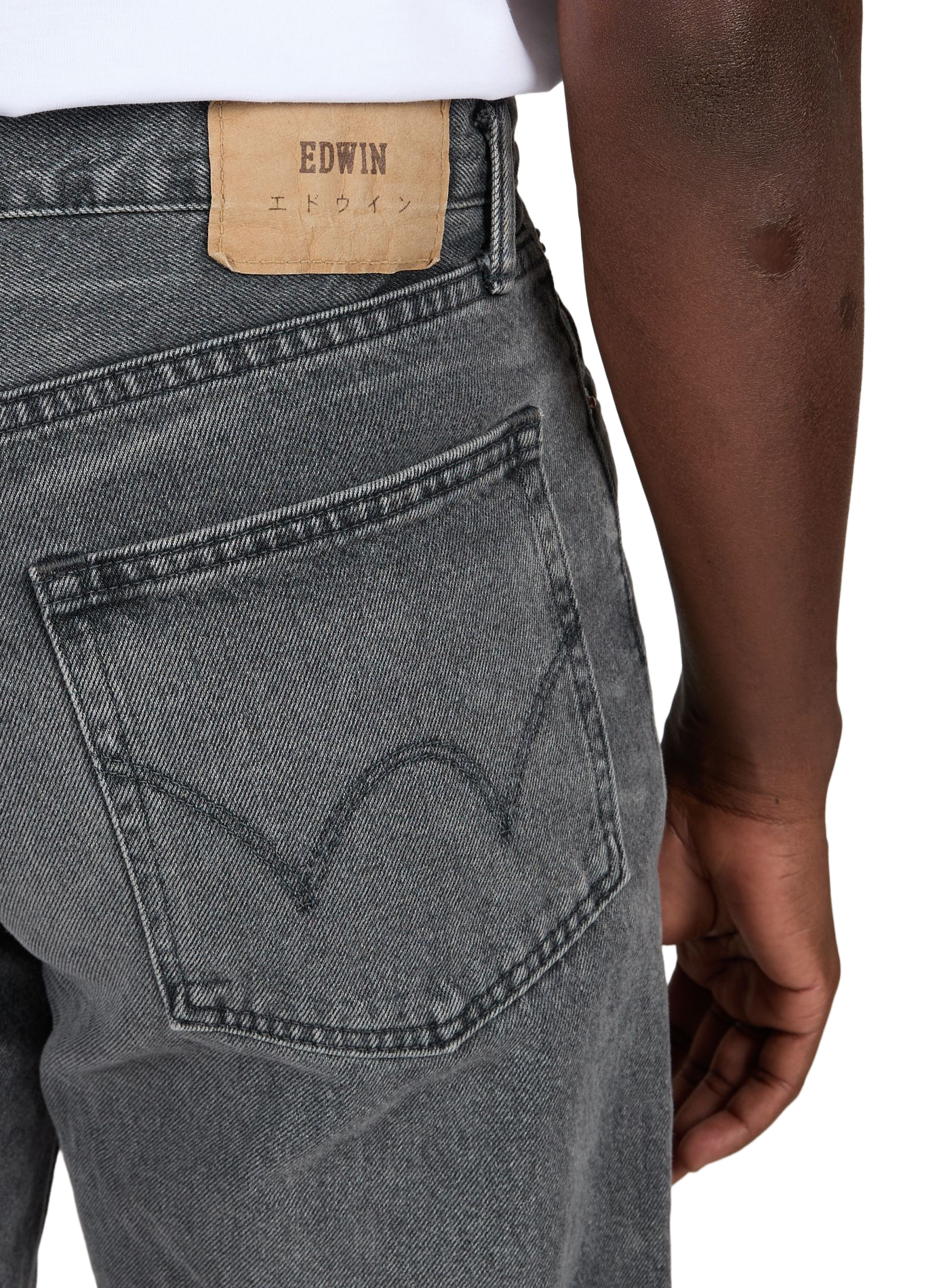 Jean large en coton EDWIN Gris