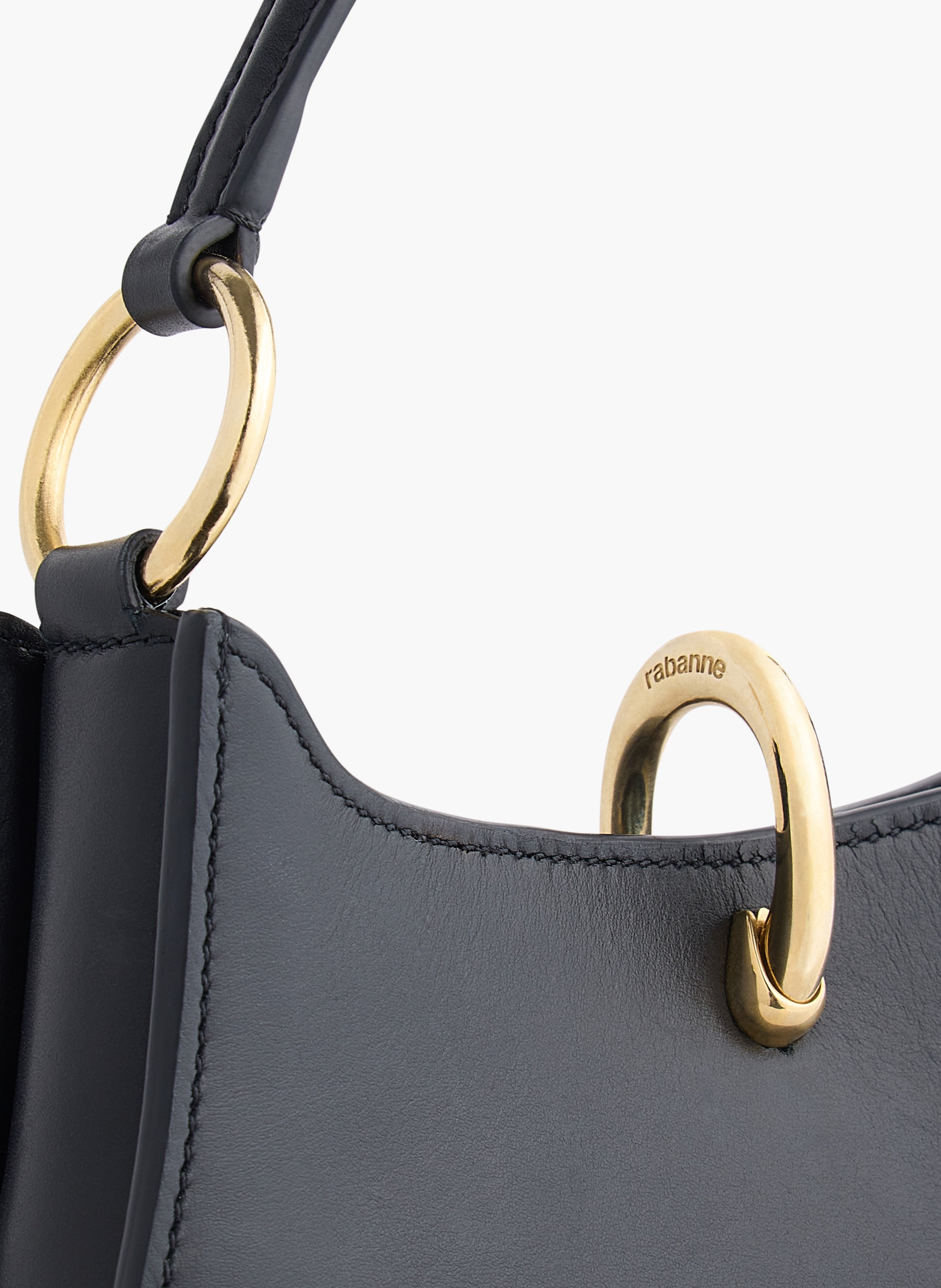 Micro sac ring en cuir RABANNE Noir