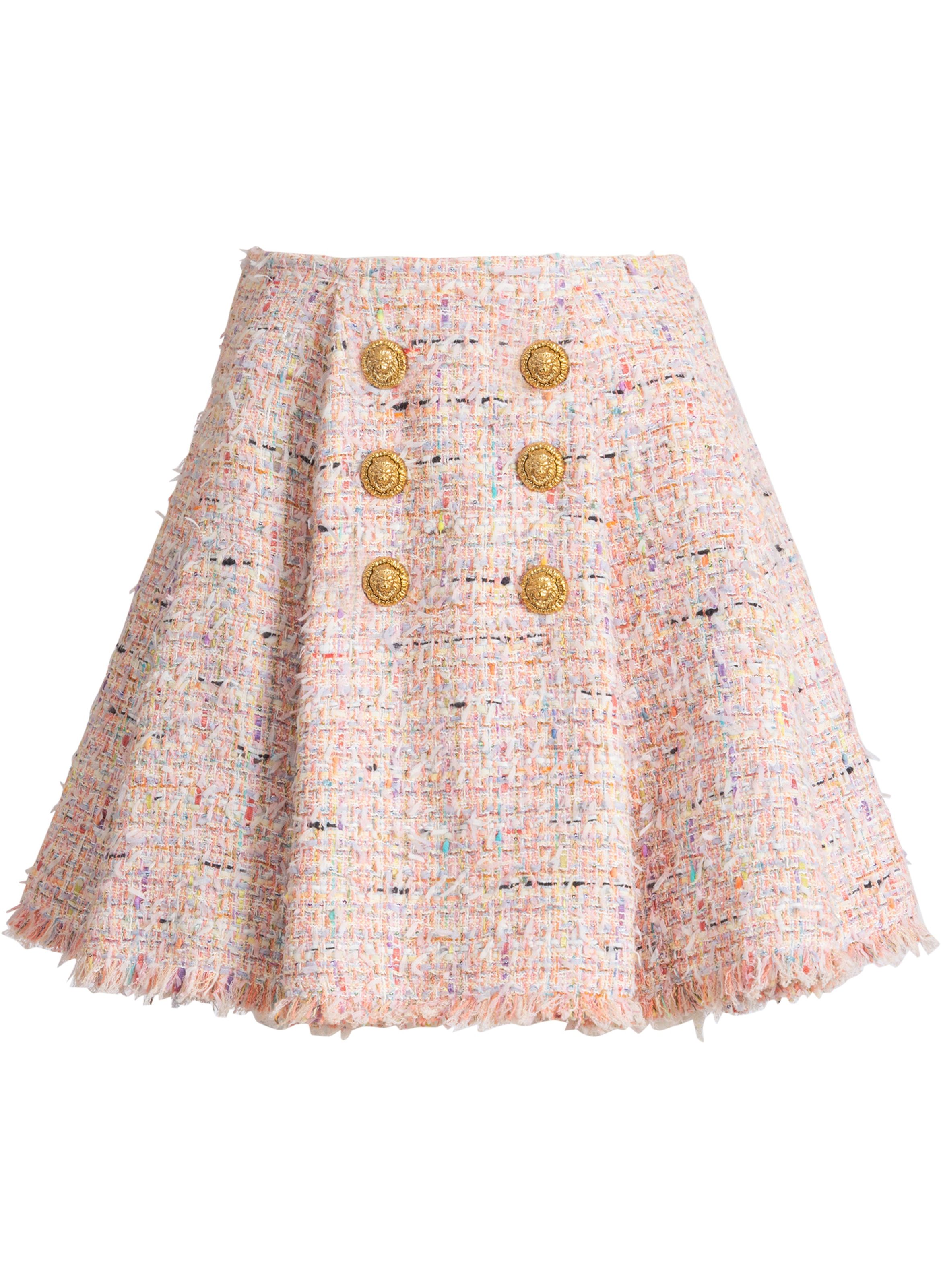 Jupe patineuse en tweed BALMAIN Rose