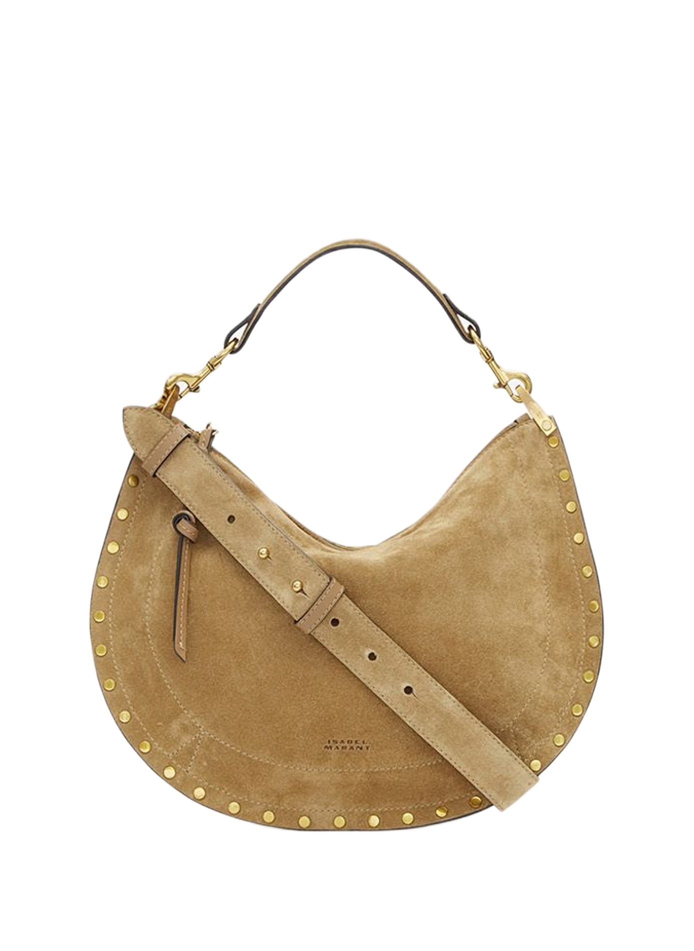 Oskan soft zip leather calf suede bag ISABEL MARANT Brown