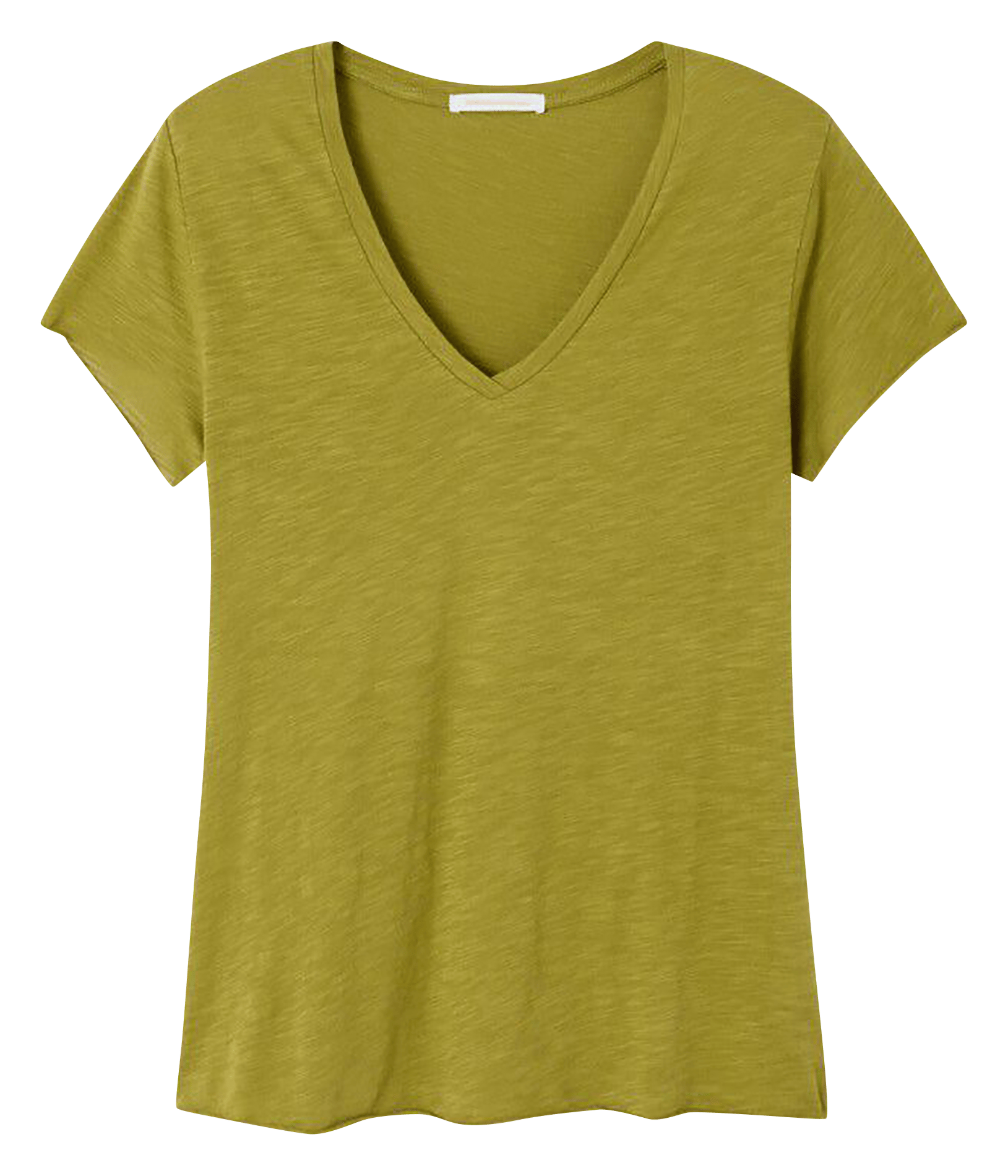 Tee-shirt droit col v en coton mélangé jacksonville AMERICAN VINTAGE Vert