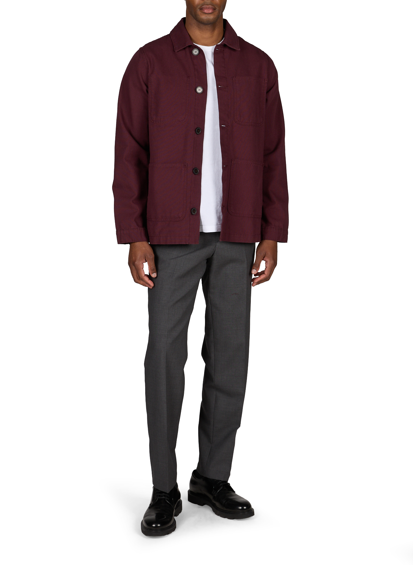 Gerade Knopfleiste Jacke aus einfarbiger Baumwolle LAFAURIE Rot