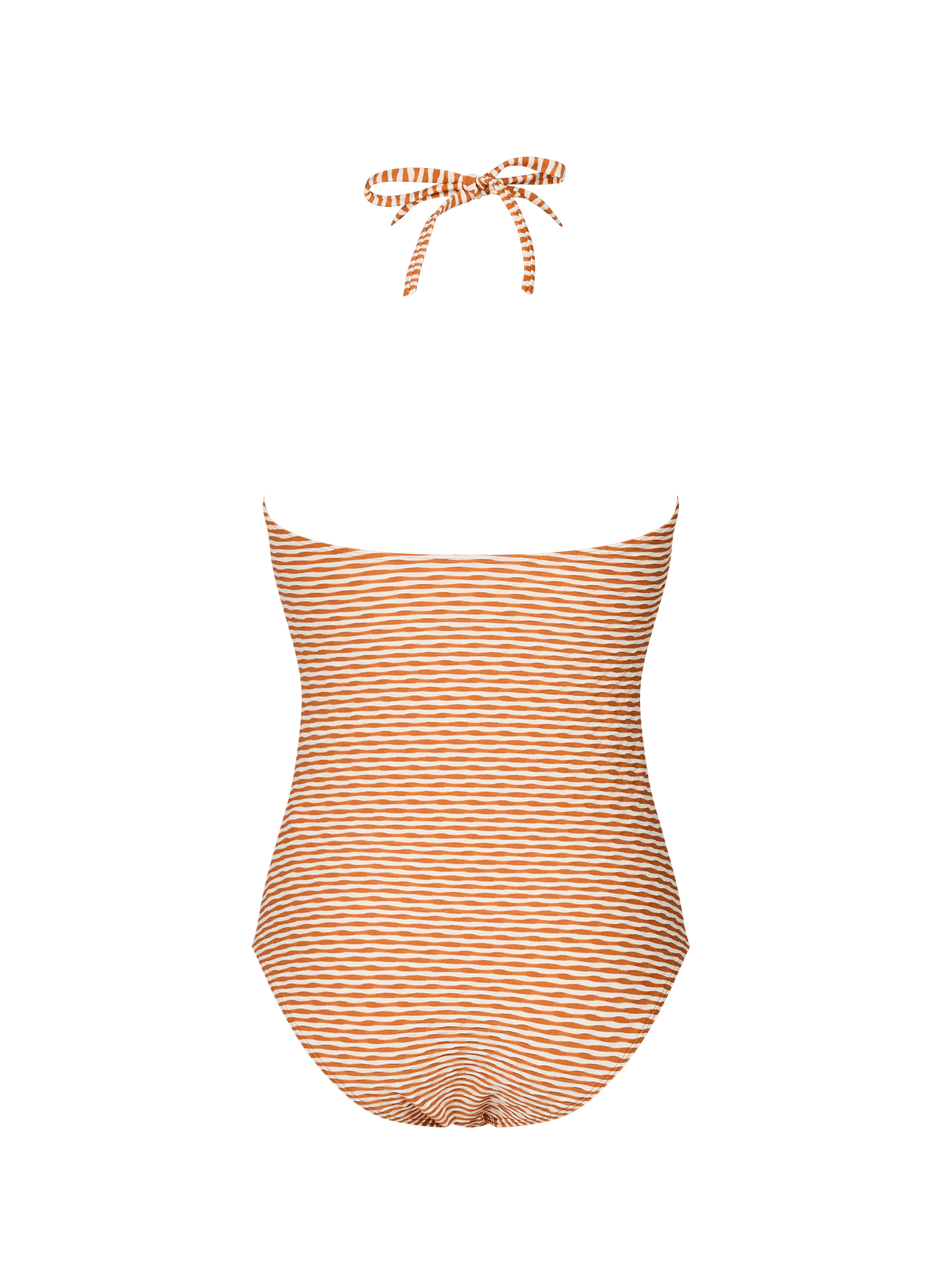 One-piece swimsuit with stripes D NU D Yellow
