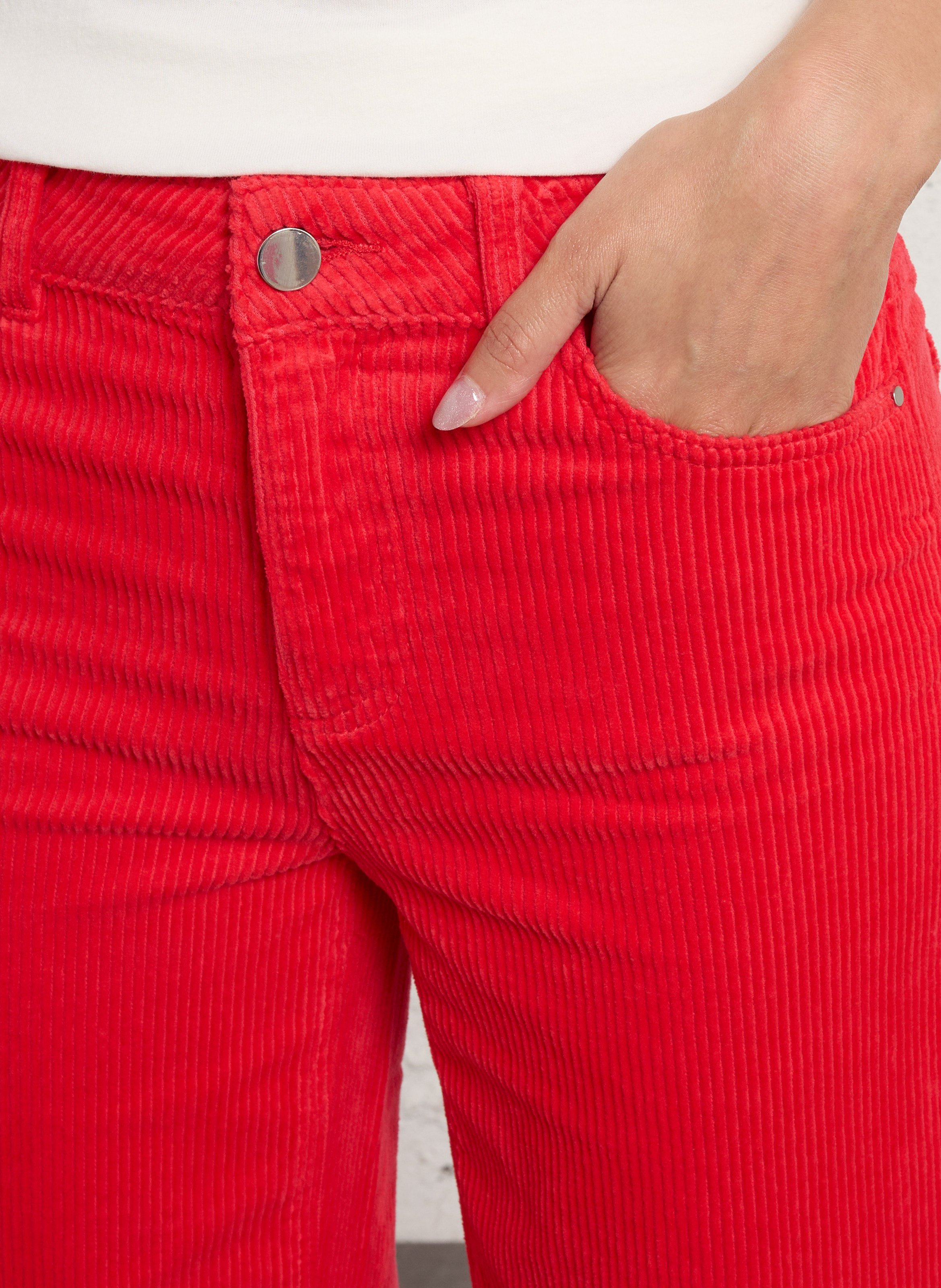 Pantalon droit en coton mélangé tristan MAISON 123 Rouge