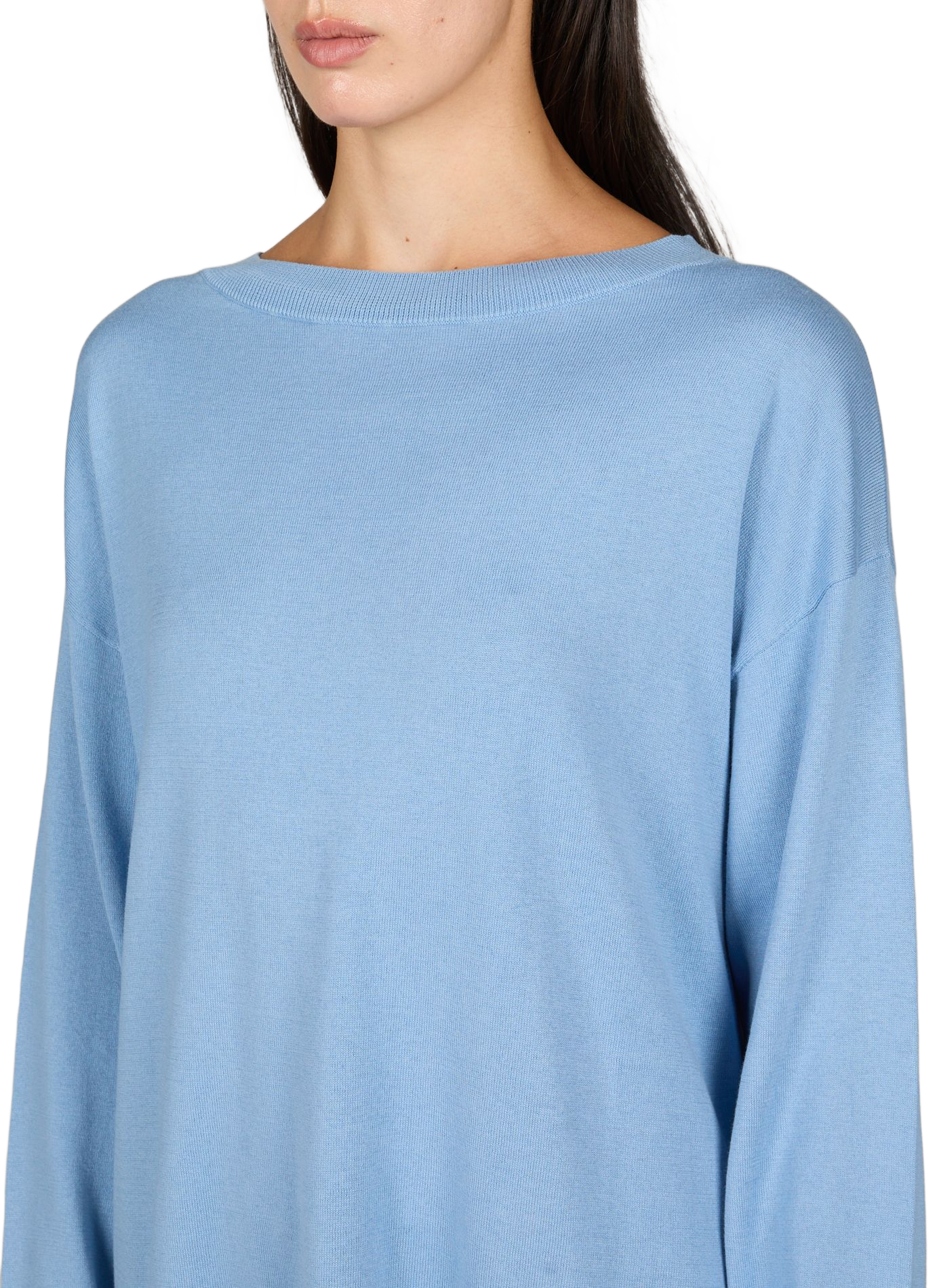 Round neck sweater in silk and cotton MAX MARA WEEK END Blue