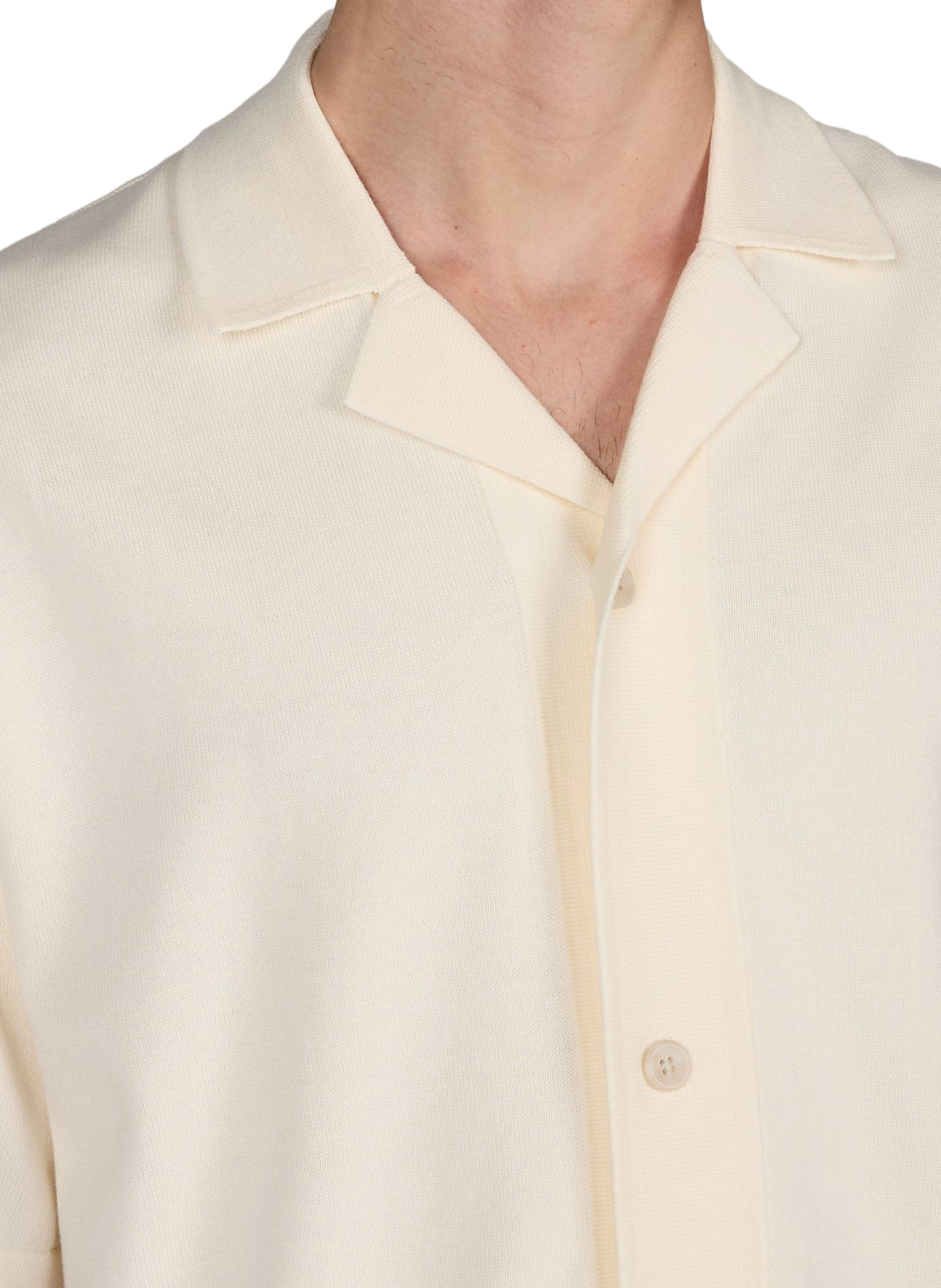 Straight cotton knit shirt LES DEUX White