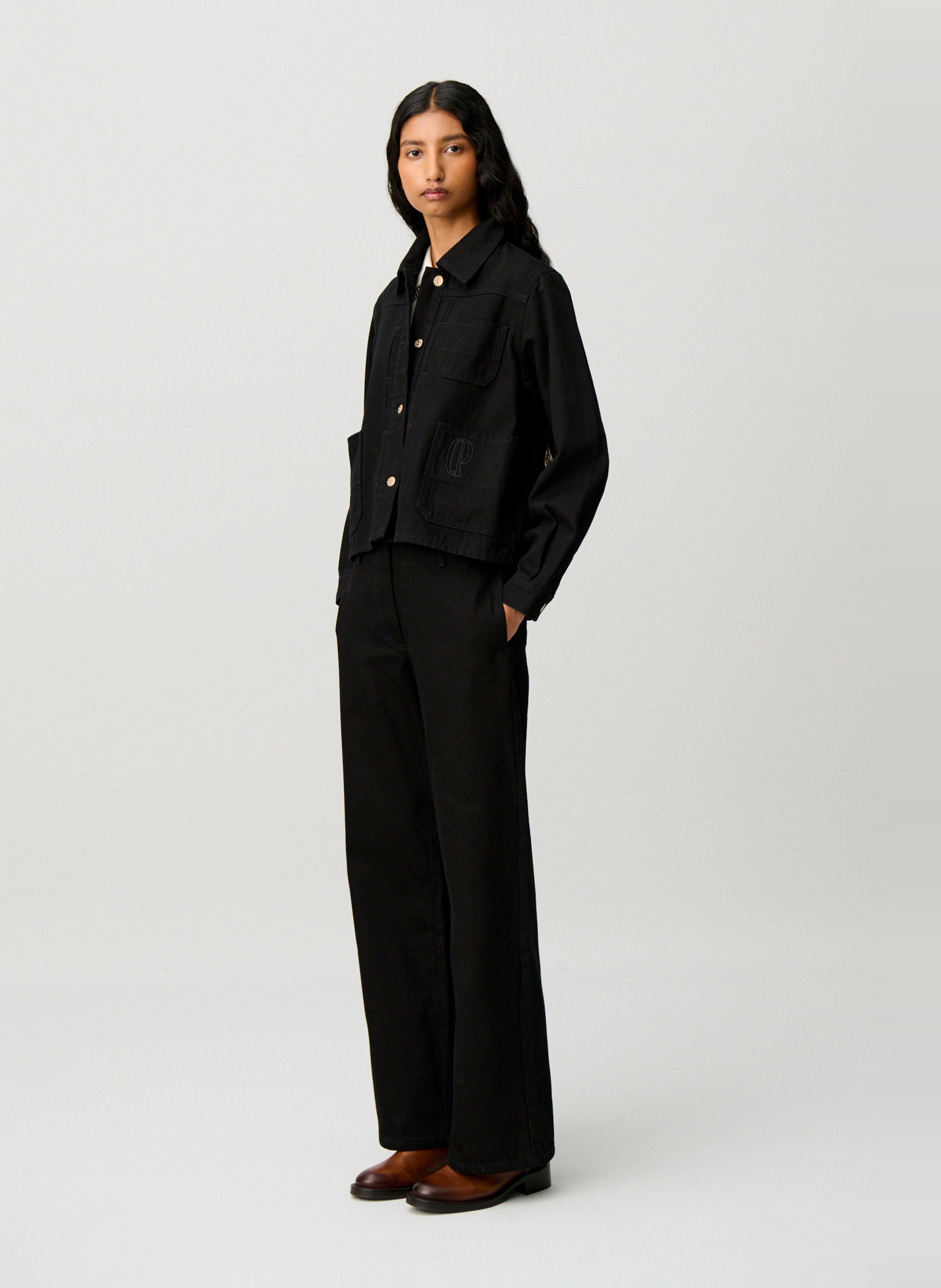 Veste oversize en coton CLAUDIE PIERLOT Noir